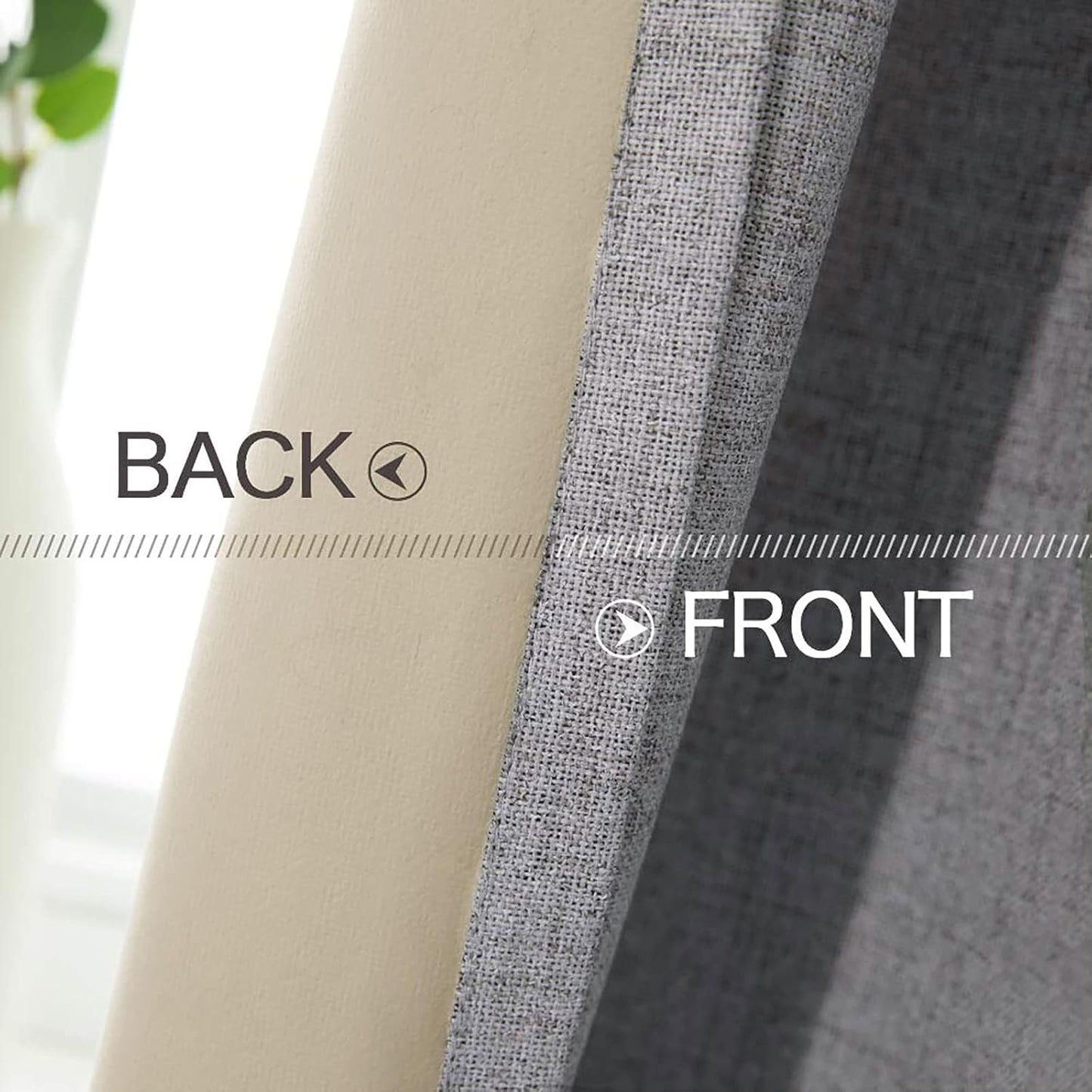 MIULEE Linen Blackout Curtains and Drapes 100% Room Darken Thermal Insulated Grommet Window Panels with Coating 2 PCs W 42 x L 90 inches Grey