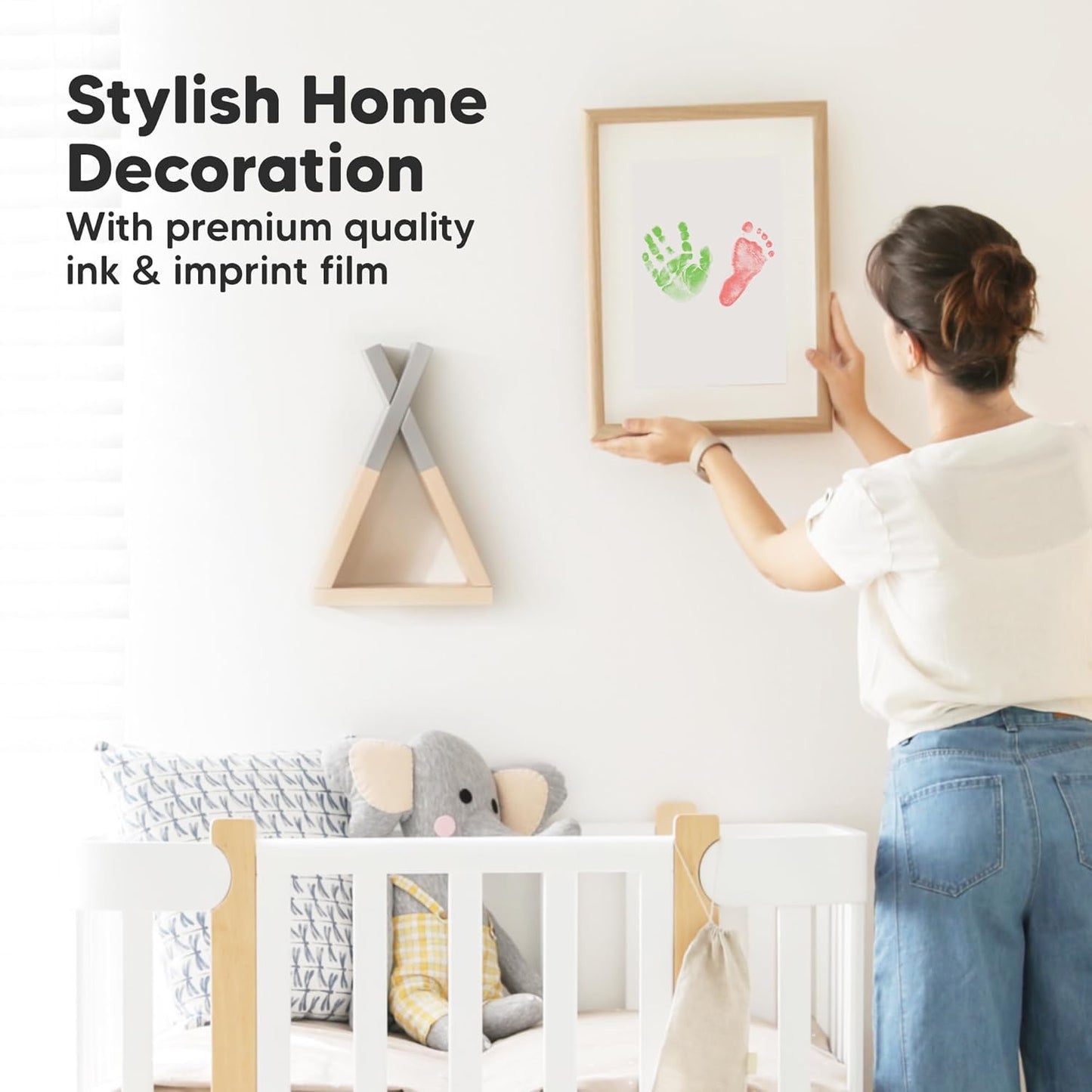 4-Pack Inkless Baby Hand and Footprint Kit - Mess Free Ink Pad for Newborn Keepsake, Dog Nose & Paw Print Kit, Clean Touch Ink Pad for Baby Hand & Footprints, Ideal New Mom Gifts (Candy, L)