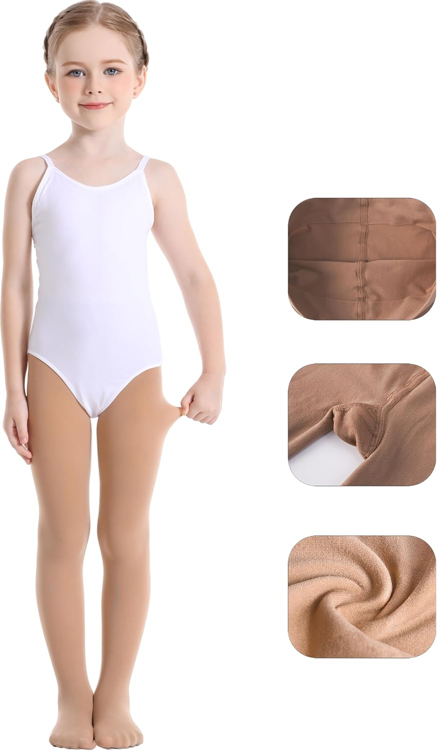 Toddler Girls Tights Dance Ballet Footed Leggings Ultra Soft Stockings for Kids Students