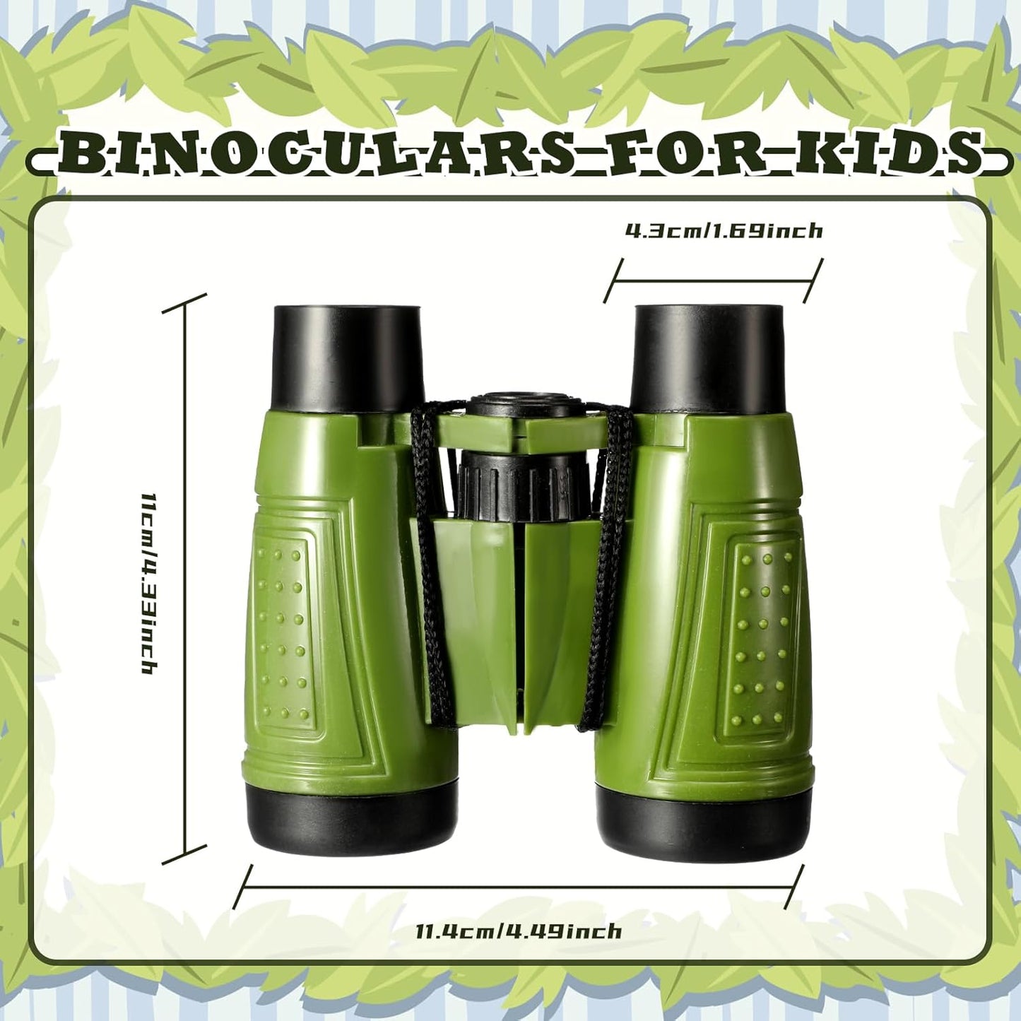 Libima 24 Pcs Binoculars for Kids Educational Compact Kids Binoculars with Neck String Toddler Telescope for Boys Girls Learning Bird Watching Camping Hiking Travel Safaris Birthday Gifts(Green)
