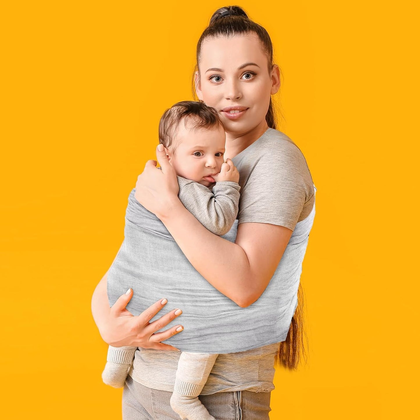 TKKOK Baby Wrap Carrier, Unisex Baby Carrier, Lightweight & Ultra Soft, Easy to Wear Baby Wrap, Perfect for Newborn Toddlers