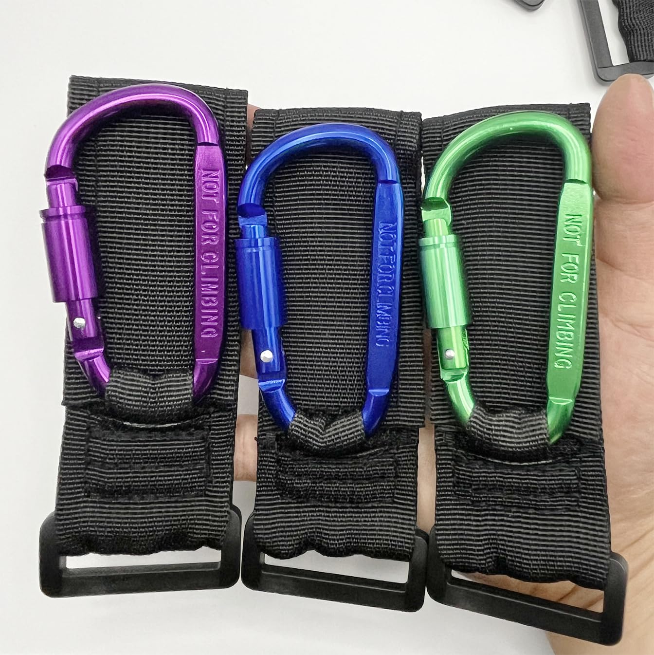 Baby Stroller Hook, Carry 30 lbs per Stroller Carabiner Clip, Adjustable Baby Stroller & Car Seat Hook for Hanging Diaper Bag, Wheelchair,Golf cart, Shopping and Pet Cart(2 Pcs Orange)