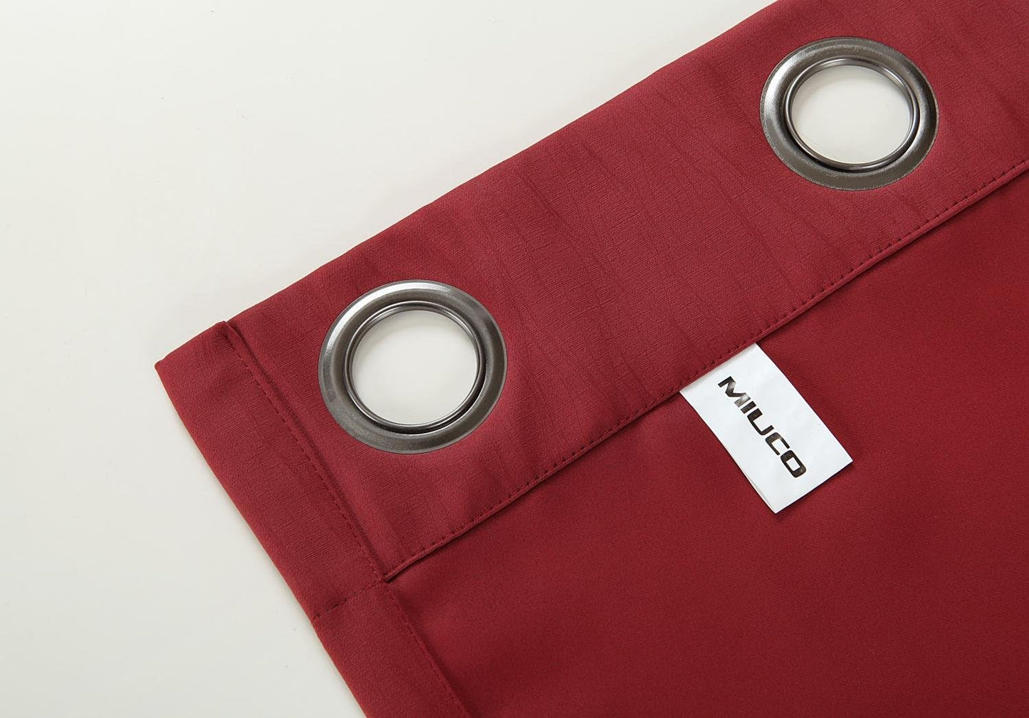 MIUCO Room Darkening Textured Grommet Curtains Blackout Curtains for Window Treatment 2 Panels 52x84 Inch Long Burgundy