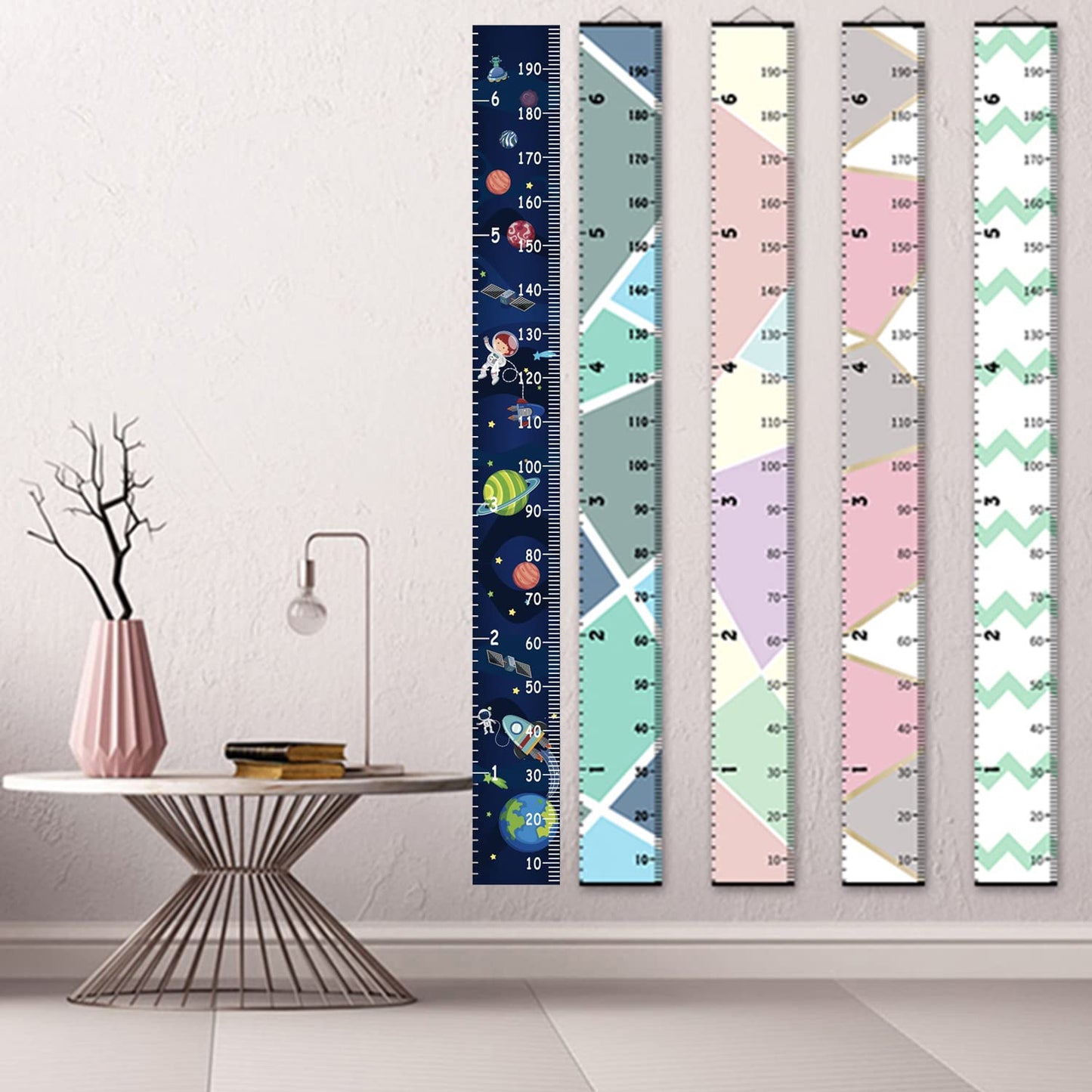 Growth Chart Wall Hanging, Portable Kids Wall Ruler Removable Height Measure Chart for Boys Girls Growth Ruler from Baby to Adult for Child's Room Decoration 79''7.9'' (Rainbow Unicorn)