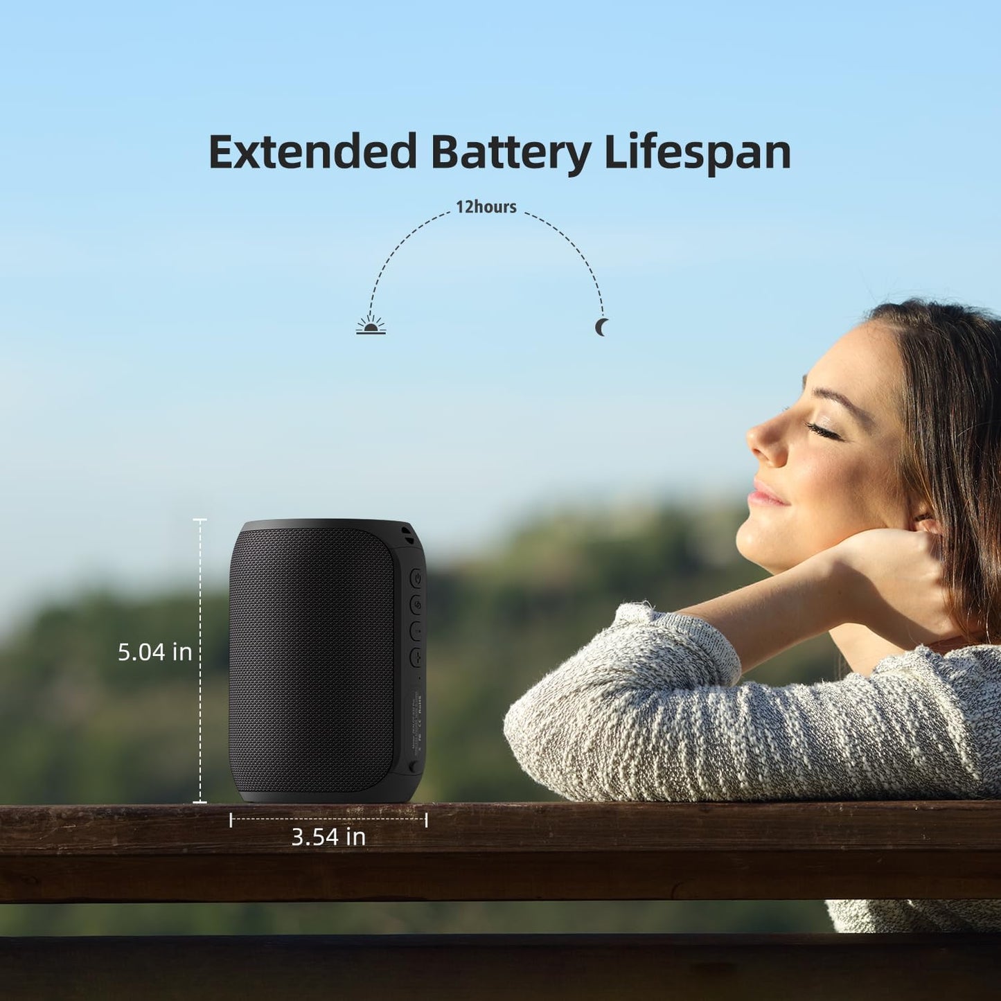 ZEALOT Bluetooth Speaker for Kid, Speakers Bluetooth Wireless, S32pro 15W Outdoor Portable Speaker, BT5.3/ USB/TF/AUX, Loud Stereo Sound, Dual Pairing, for Home Party Pool Beach-Black