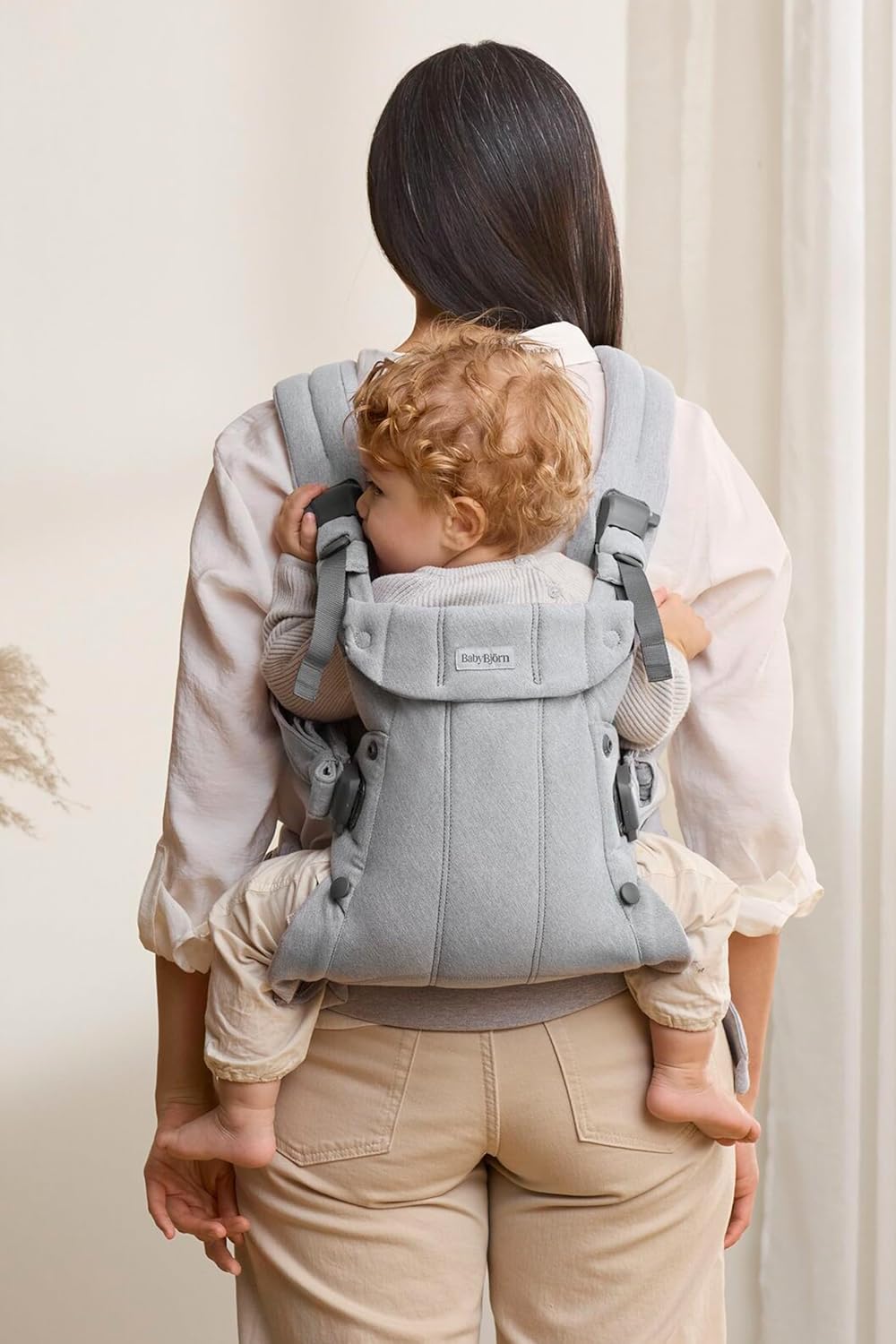 BabyBjörn Baby Carrier Harmony, Light Gray, Woven Mélange, 3-in-1 Ergonomic Baby Carrier, Newborn, Facing-in, Outward-Facing, and Back Carrying Positions Supported (7-40 lbs), Newborn to Toddler