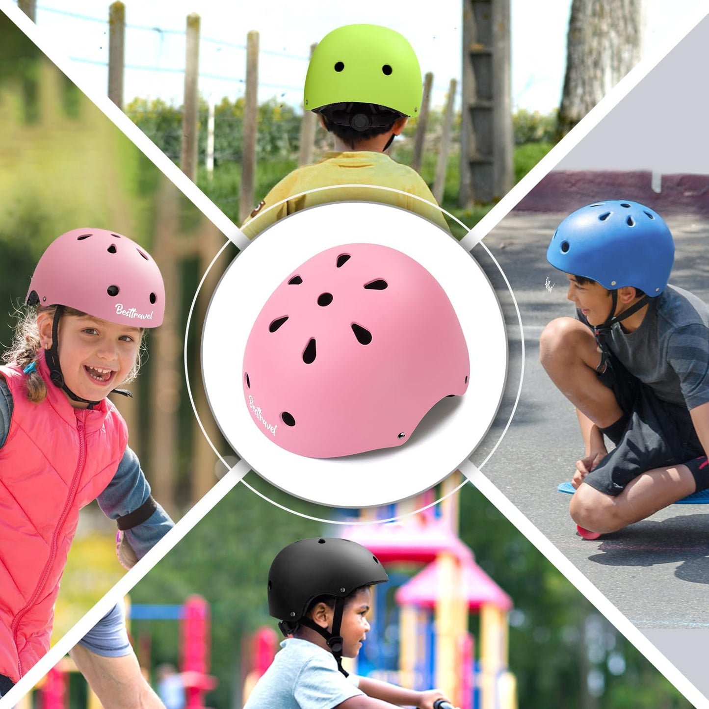 Kids Helmet, Toddler Adjustable Kids Ages 3-8 Years Old Boys Girls Multi-Sports Safety