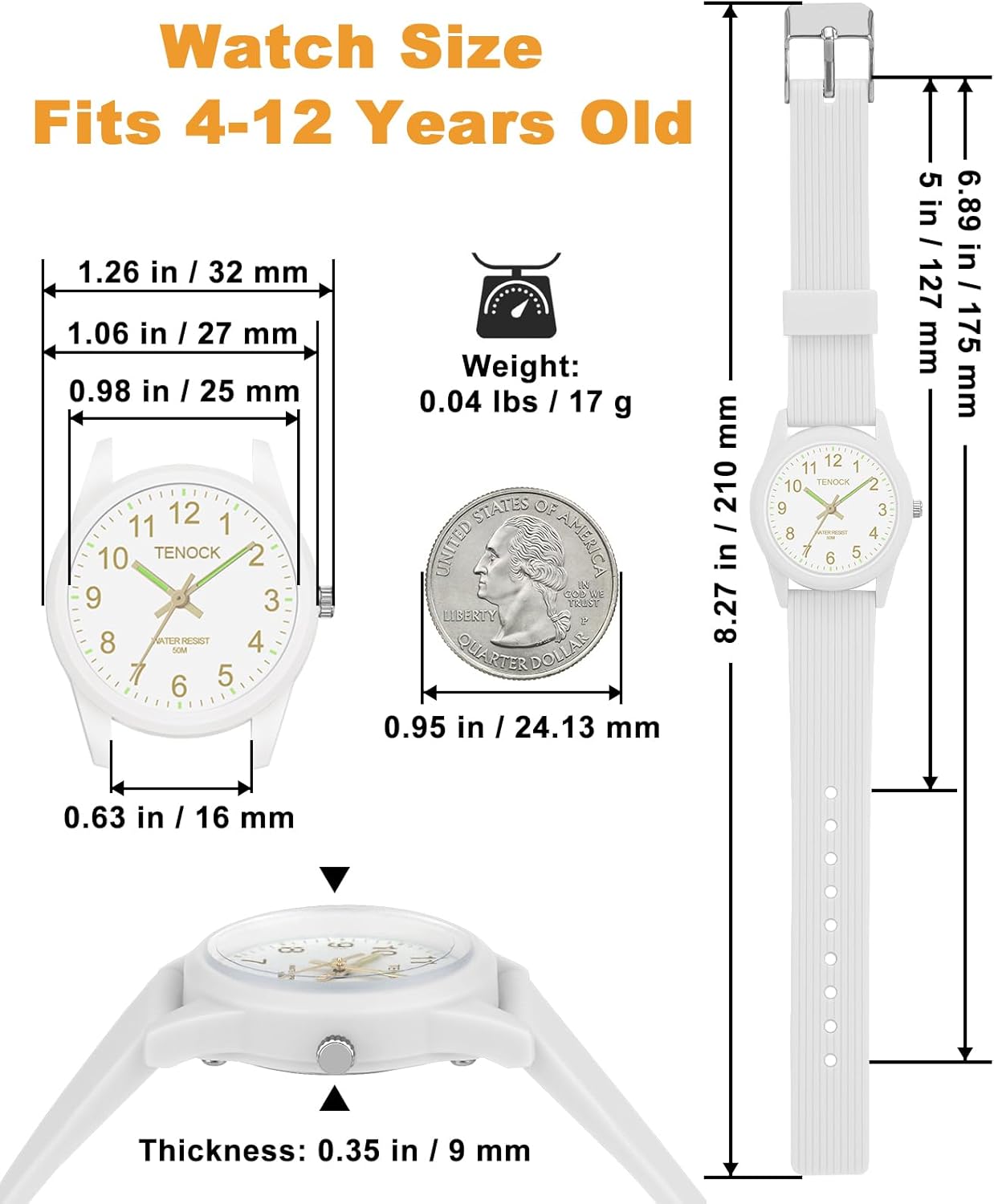 Kids Analog Watches for Girls Boys Watches with Soft Band Learning Time 50M Waterproof Children Watch Easy to Read for Ages 4-12 Kids Gift