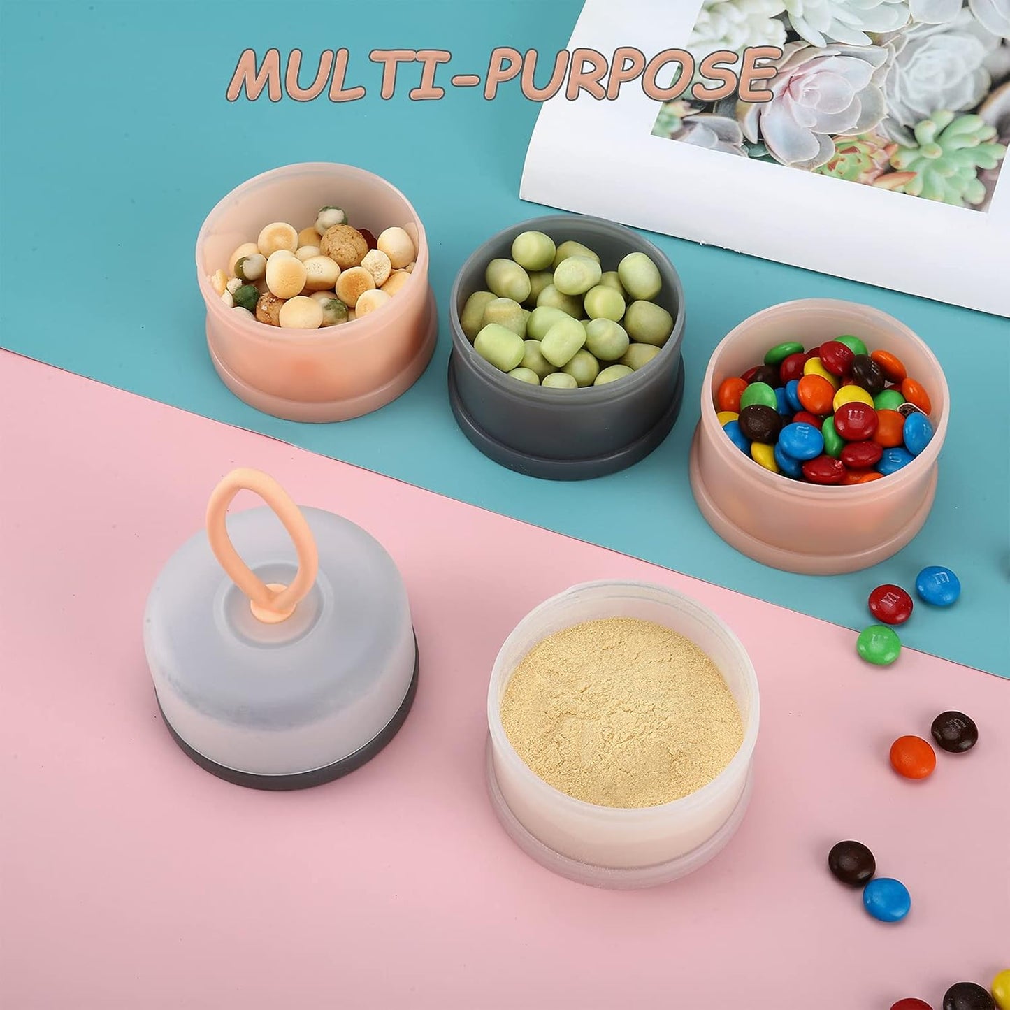 Accmor 2 Pack Baby Formula Dispenser On The Go, Stackable Non-Spill Portable Milk Powder Kids Snack Storage Container, BPA Free