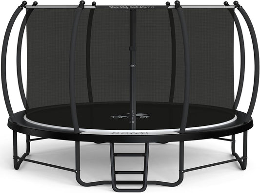 BCAN 8FT 10FT 12FT 14FT 15FT 16FT Recreational Trampoline with Enclosure for Kids Adults, ASTM Approved, Outdoor Trampolines with Ladder for Kids