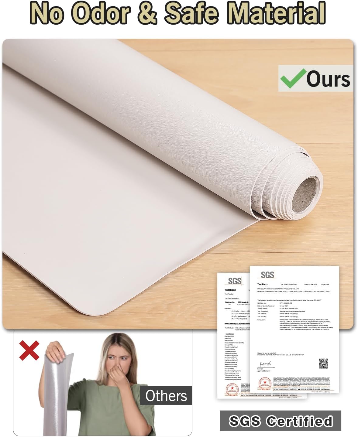 Soft Vinyl Floor Mat for Bedroom, 4'×6' Beige Waterproof Plastic Area Rug for Kitchen, Non-Slip Multi-Pupose Floor Cover Protector for Painting, Pet Accident, Splat Mat for Baby Spill