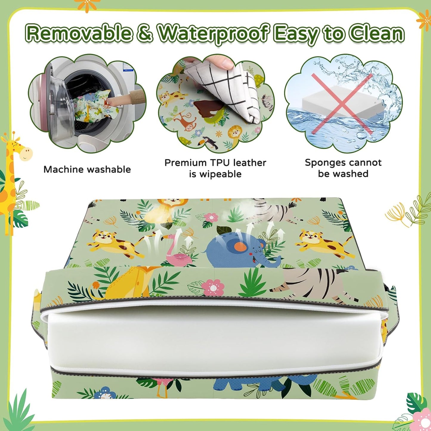 Booster Seat for Kitchen Chair with Backrest & 4 Adjustable Straps, Portable TPU Waterproof & Anti-Scratch Toddler Booster Seat for Dining Table, Removable & Non-Slip Booster SEat for Table