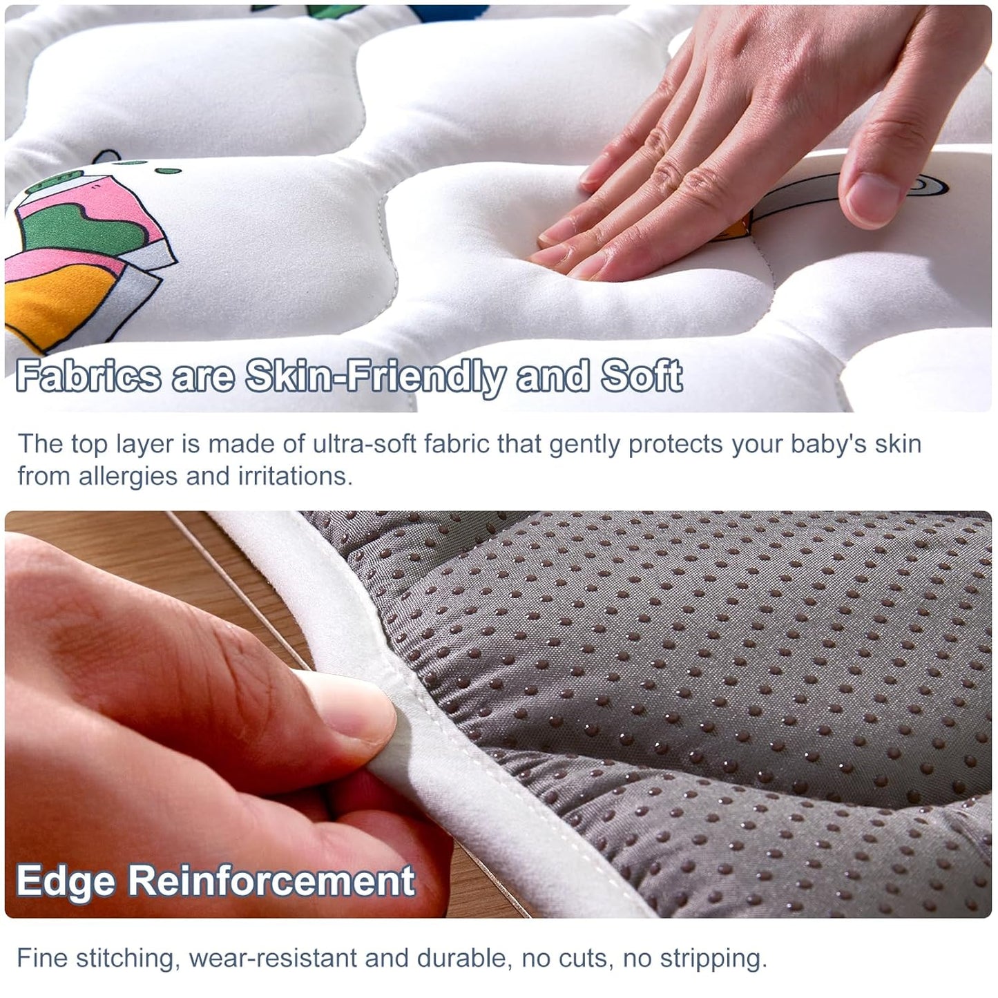 Vibe bear Baby Play Mat 79" X 63", Premium Thicker Foam One-Piece Crawling Mat, Extra Large Anti- Slip Crawling Mat Activity Playmats for Babies,Toddlers, Infants, Play & Tummy Time