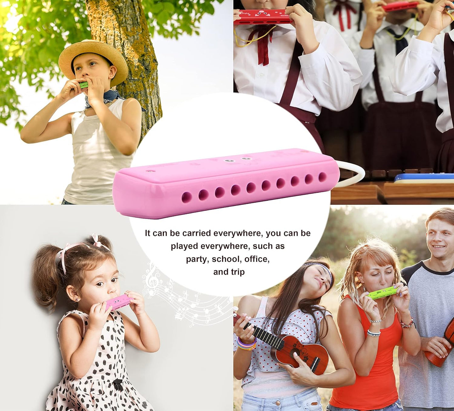 Color Blues Harmonica, Key of C for Kids, Children, Toddler and Beginners,10 Hole 20 Tones Musical Instrument Toy Gift