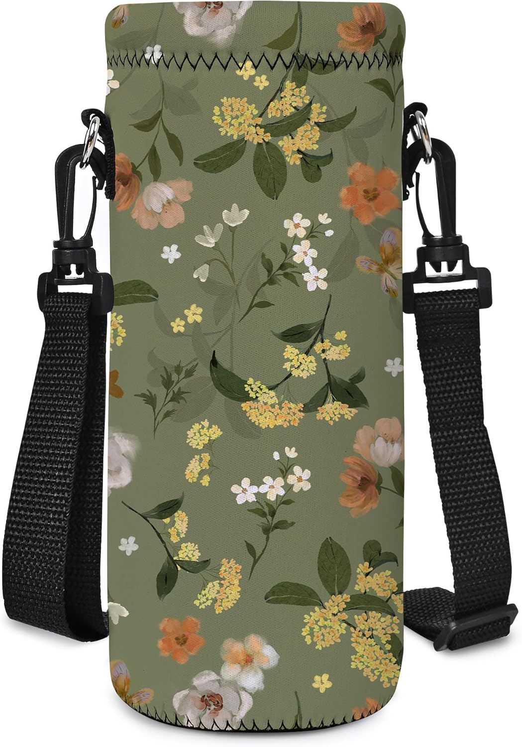 Neoprene Water Bottle Carrier Bag with Adjustable Shoulder Strap for Men Women Walking Hiking,Portable Insulated Holder Case for Stainless Steel/Glass/Plastic Bottles