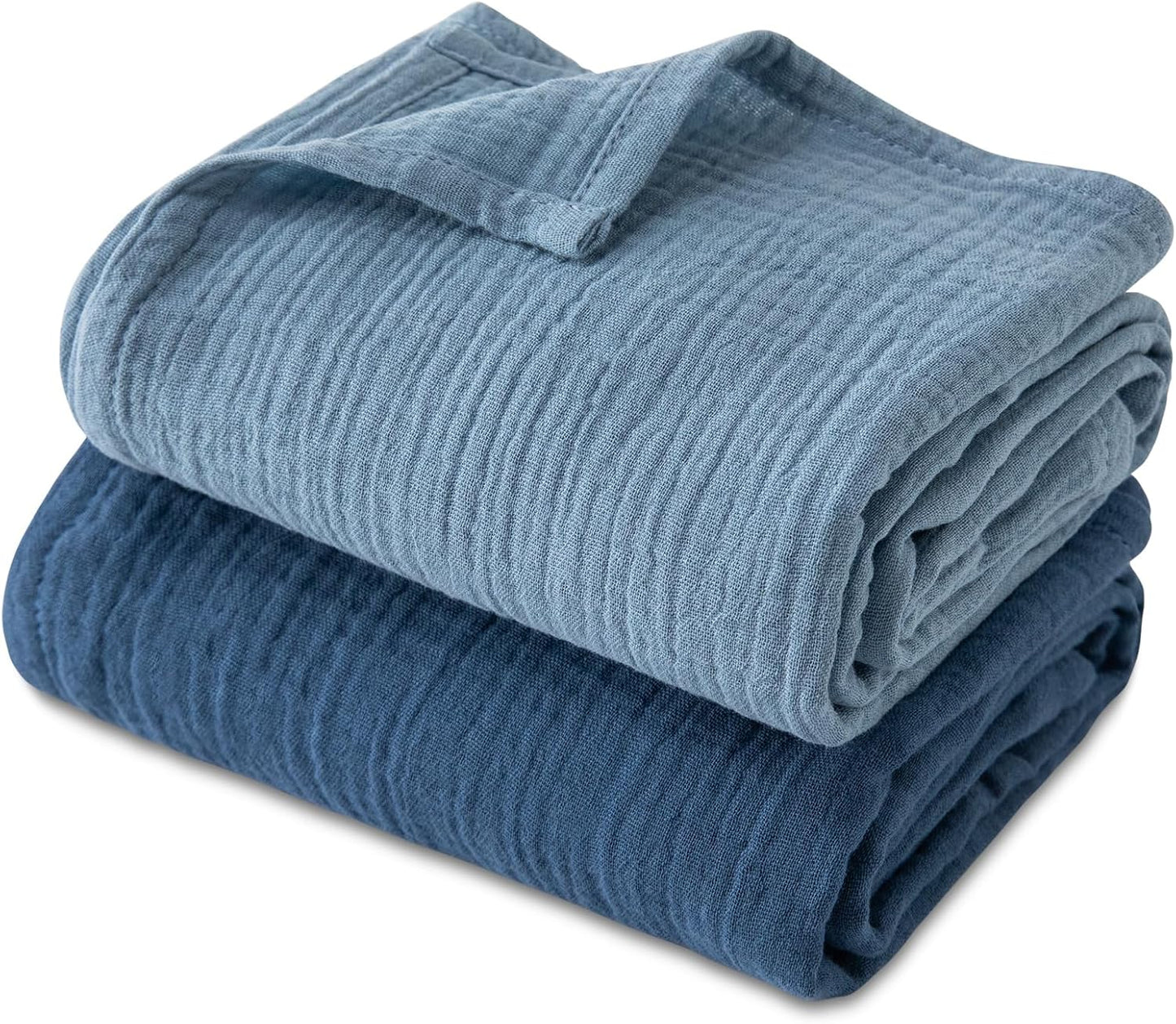 GLLQUEN BABY Muslin Swaddle Blankets, 2-Pack Neutral Receiving Blanket Swaddling for Newborn Boys and Girls, Breathable Swaddle Wrap for Infant, Baby Essentials, Registry & Gift, 40 x 38 inches