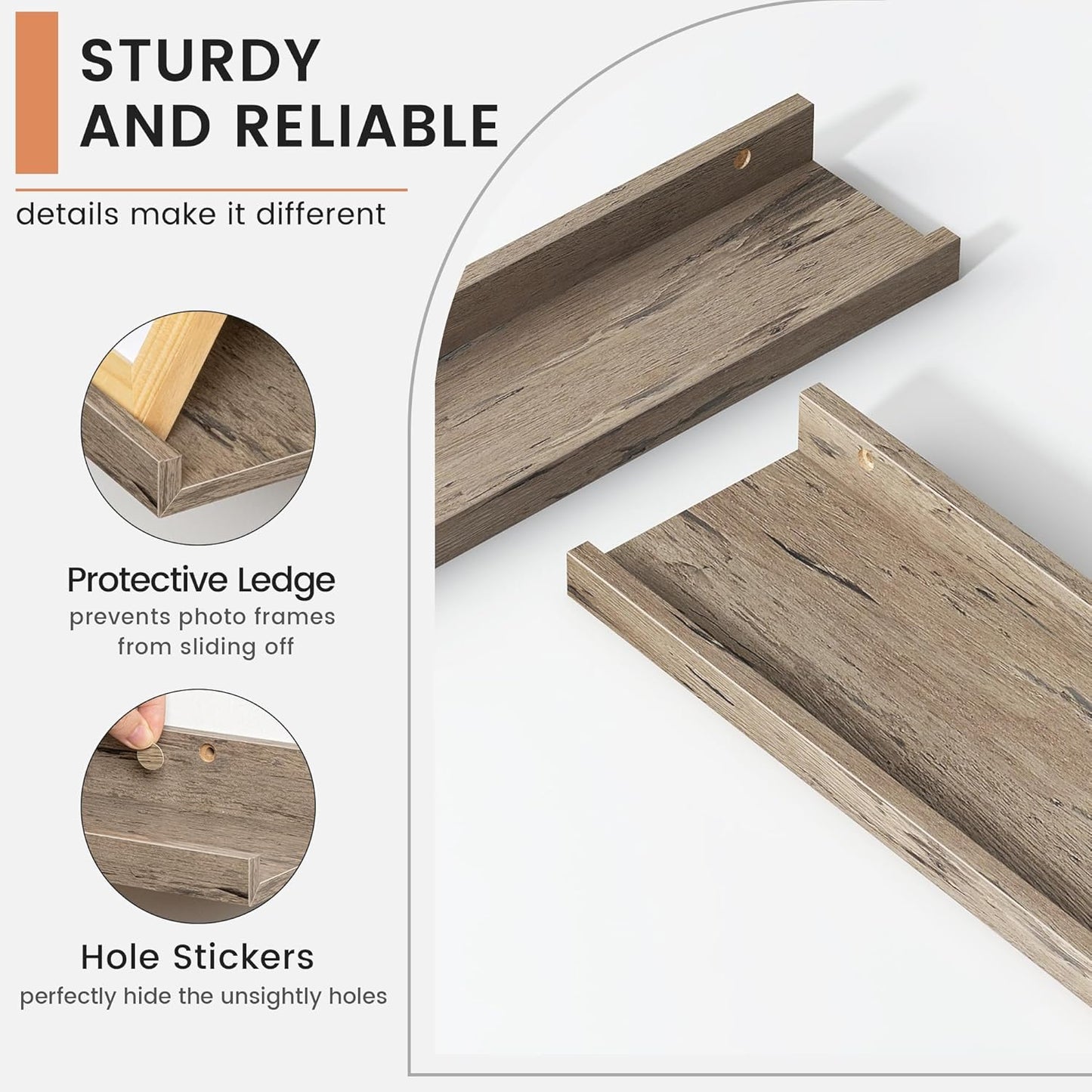 Floating Picture Ledge Shelves for Wall Set of 4, 72 Inch Wall Shelves with Lip Long Large Nursery Book Shelf for Toys Storage Kids Bookshelf Wall Mounted Living Room Bedroom Decor Frames