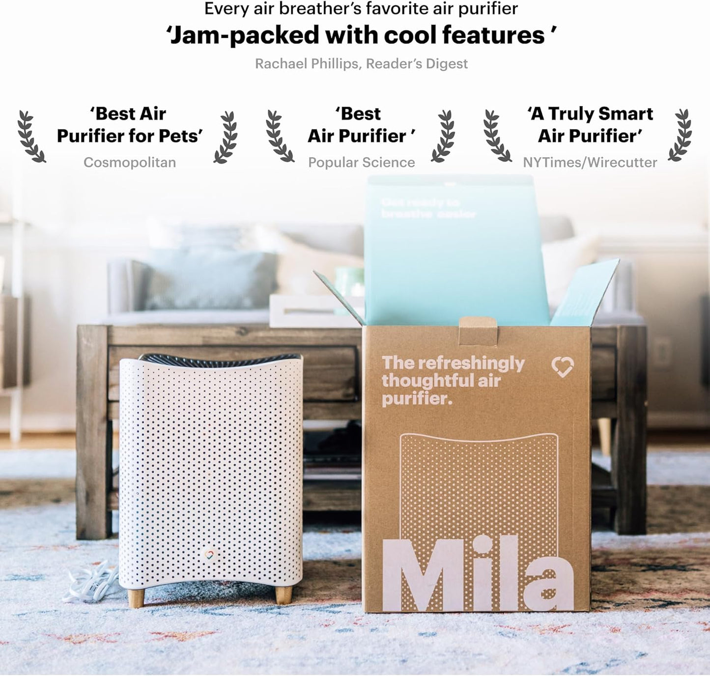 Mila Air Mini Authentic Big Sneeze H13 HEPA Home Replacement Filter for Allergies, Removes Dust, Pollen, Dander, Ideal for Large Room or Bedroom