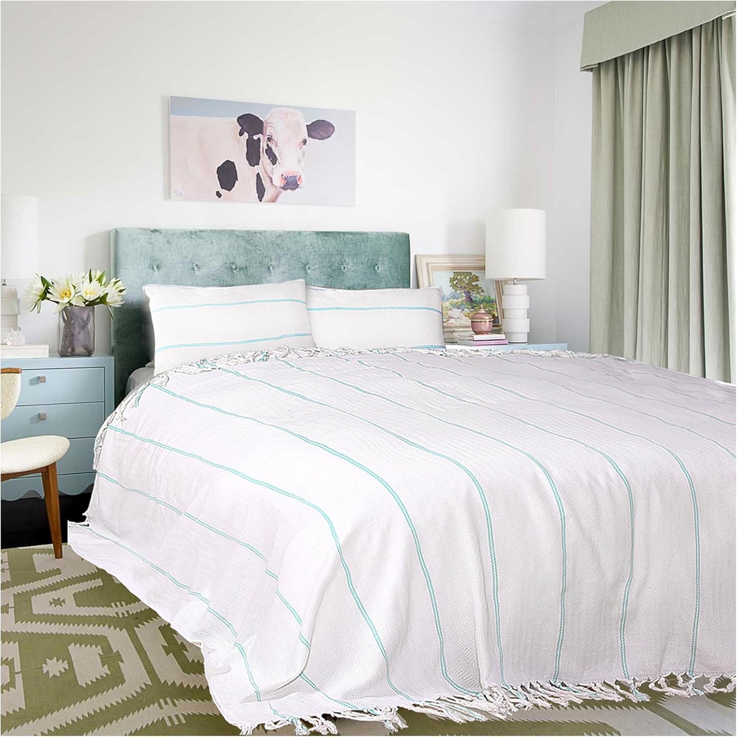 Large Turkish Blanket Cooling Blanket Thin Throw Queen Full Size Quilt Comforter Bedspread Bed Sheet Bedroom Decor Accessories Aesthetic Magnolia Spring Nursery Nature Life Nursery Home Decoration