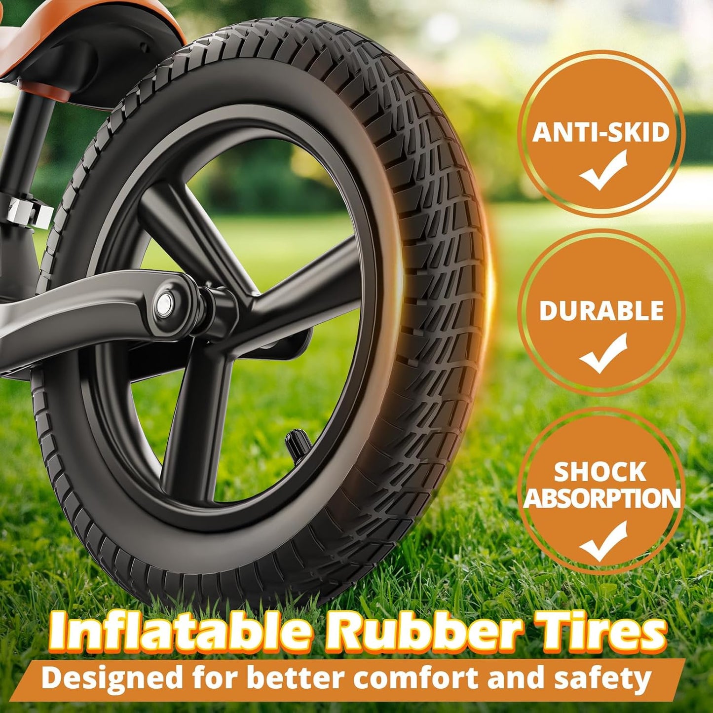 Ridego 12 or 14 Inch Balance Bike for Kids 2-6 Year Old,Lightweight Kids Bike with Adjustable Seat, Push Bicycle with Air Rubber Tires，Ride-on Toys Birthday Gift