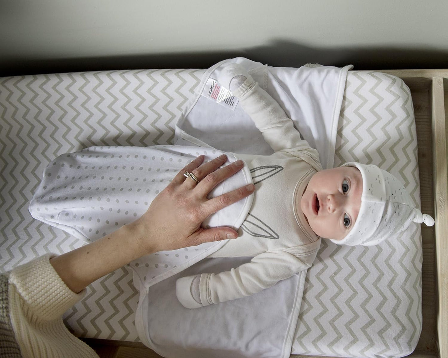 Changing Pad Cover 2 Pack - Baby Changing Pad Cover with 100% Jersey Cotton - Changing Pad Covers for Girls and Boys, Newborn Essentials (Grey Chevron and Polka Dots)