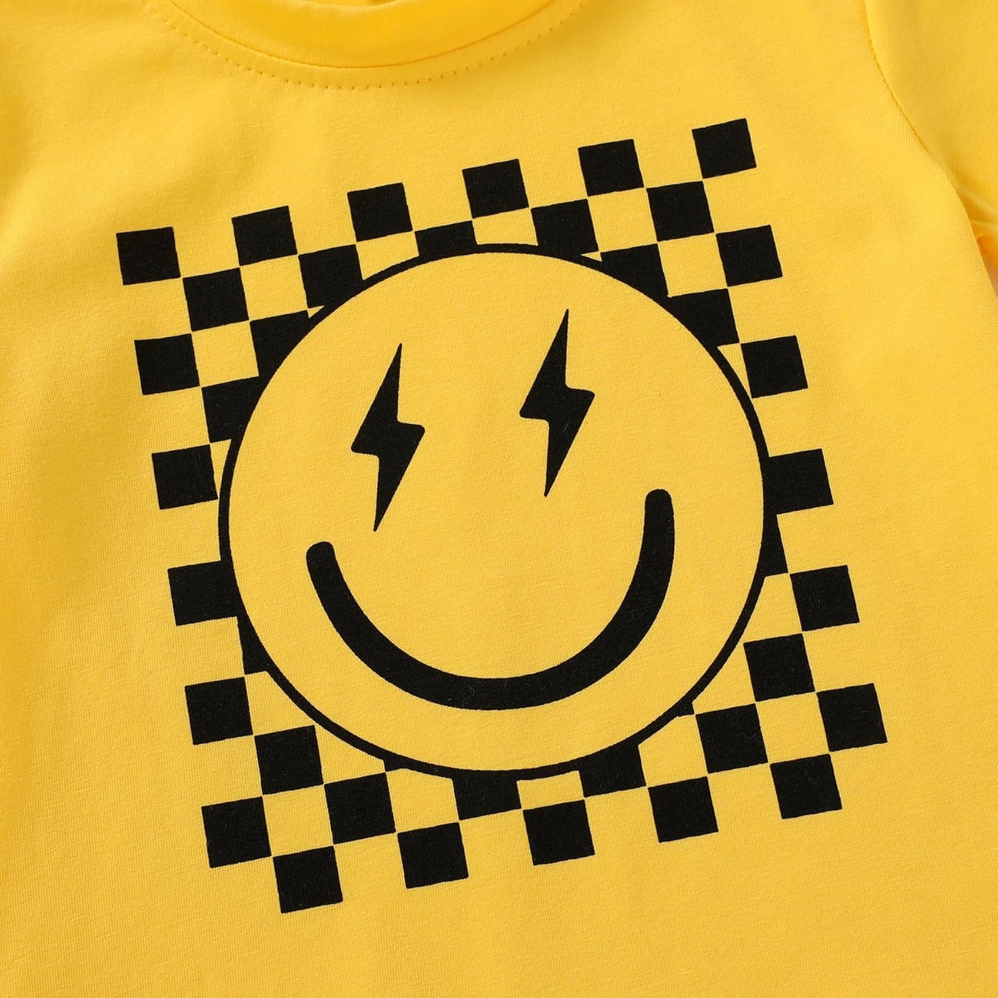 Happy Town Toddler Clothes Baby Boy Girl Smiley Face Shirt Short Sleeve T-Shirt Tee Summer Tops Outfits
