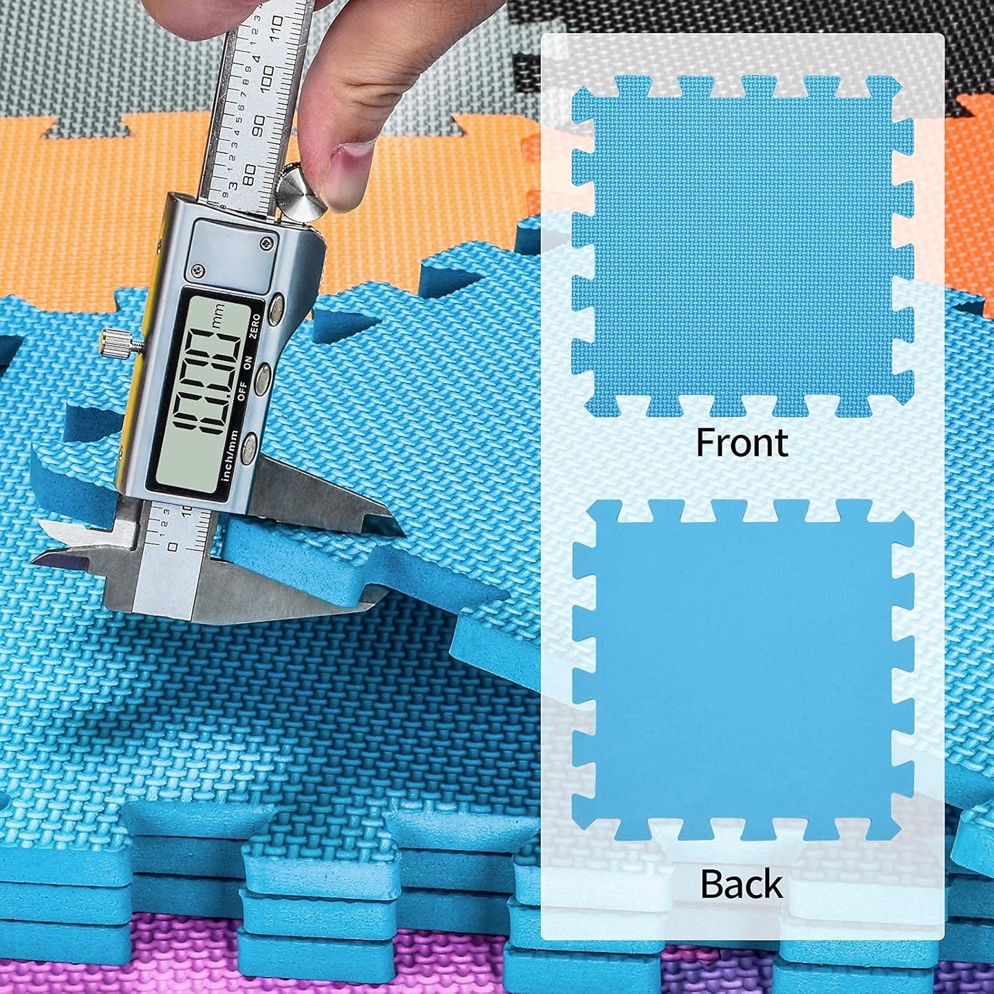 qqpp EVA Rubber 18 Tiles Interlocking Puzzle Foam Floor Mats - Baby Play Mat for Playing | Exercise Mat for Home Workout. Indigo naturalis (Dark Green). QC-Pb18N