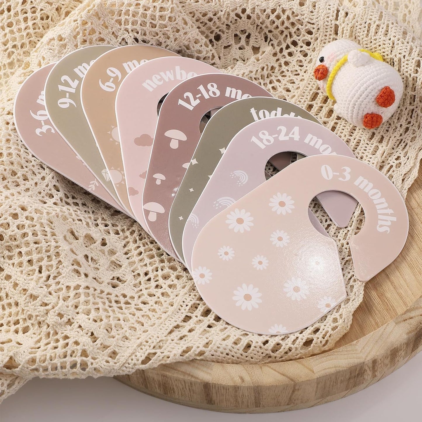 WSICSE Baby Closet Divider, Double-Sided Baby Clothes Organizer Nursery Decor Closet Dividers for baby Clothes 8 Designs from Newborn to 24 Month