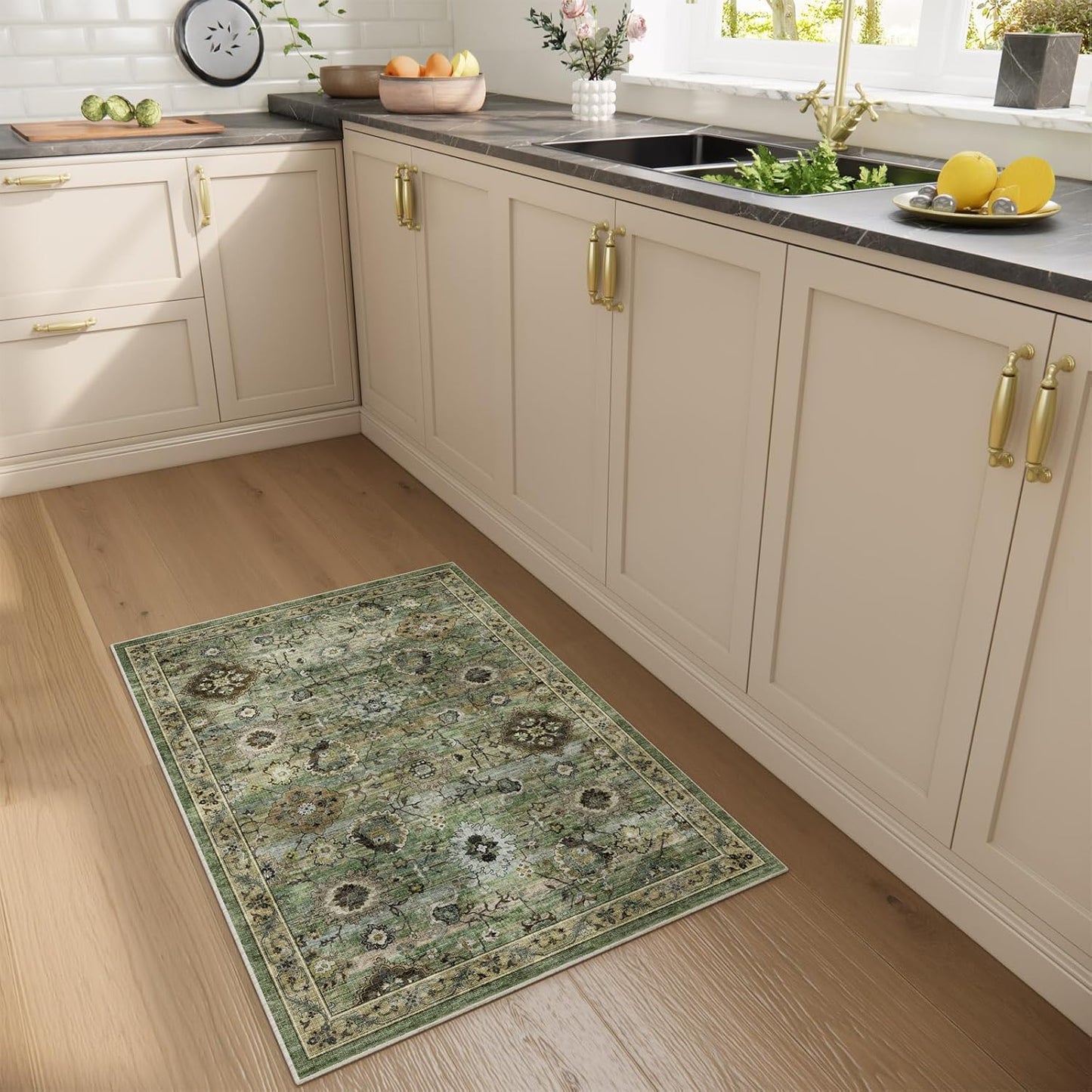 Machine Washable Small Rugs for Kitchen: Door Mat Indoor Entrance 2x3 Throw Rug Stain Resistant Non-Slip Low Pile Soft Carpets for Entryway Front Door Indoor Entrance Entry Bedroom