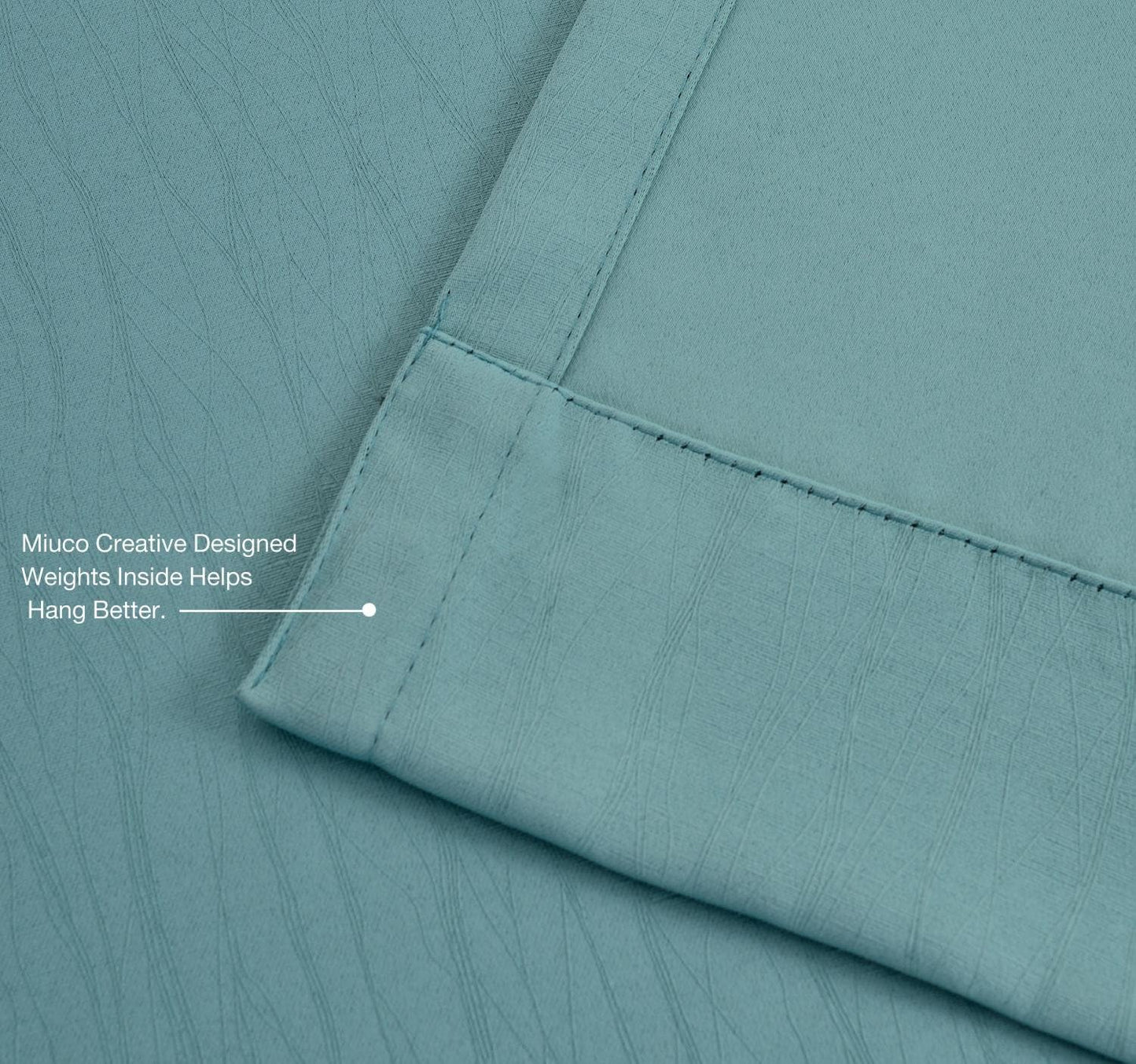 MIUCO Blackout Curtains Room Darkening Curtains Textured Grommet Window Curtains for Living Room 2 Panels 52x84 Inch Long Teal