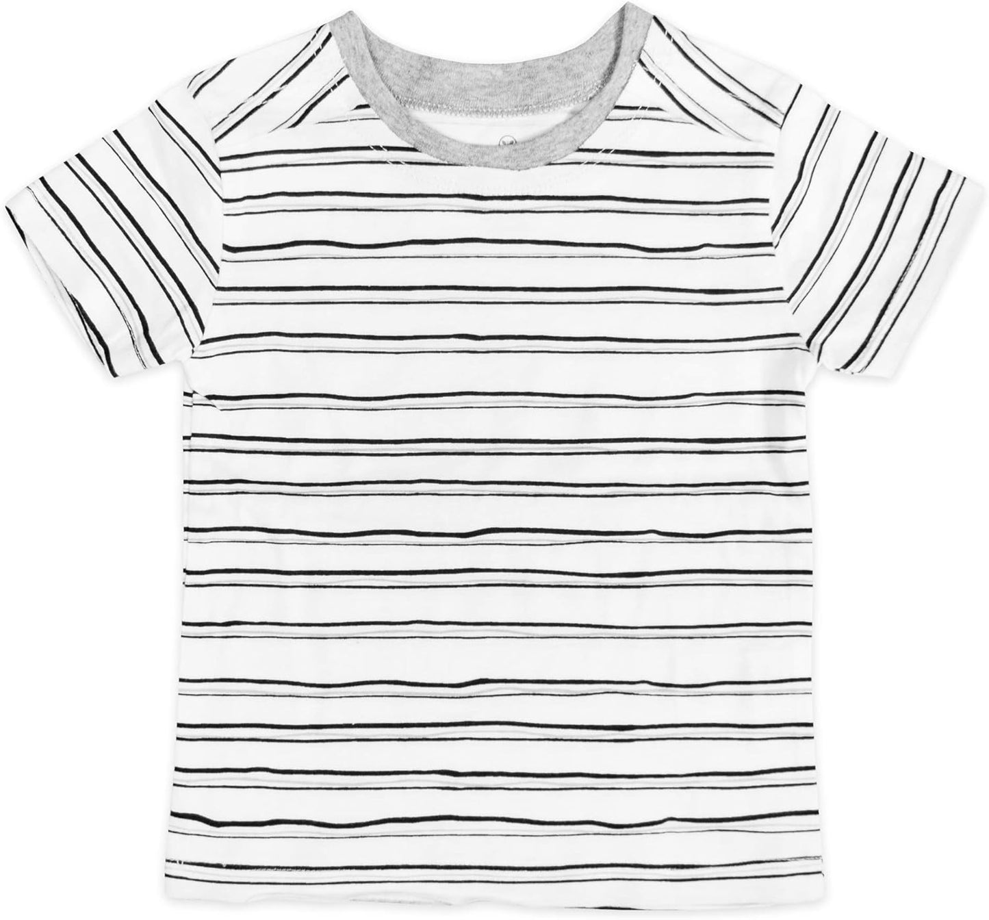 HonestBaby 5-Pack Short Sleeve T-Shirts 100% Organic Cotton Baby, Toddler, Little Kid, Boy, Girl, Unisex