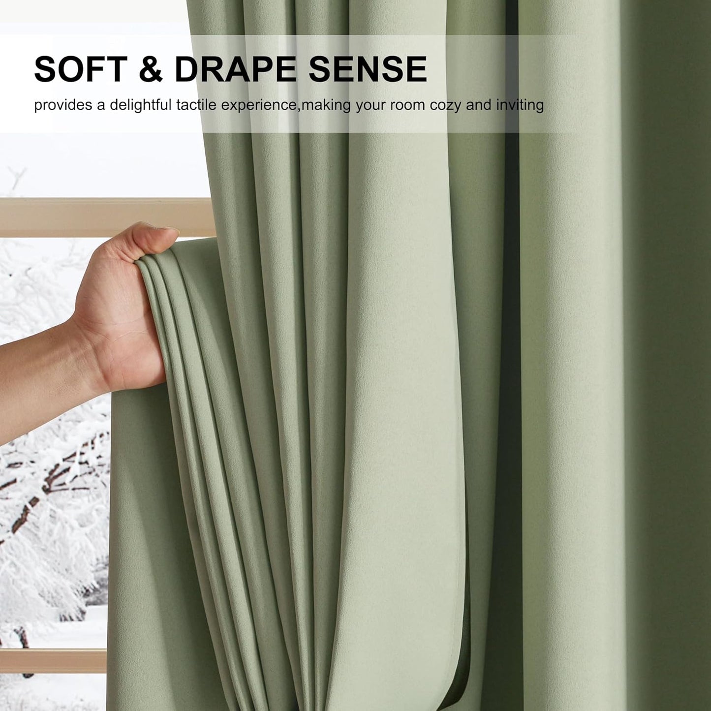 NICETOWN 100% Blackout Curtains for Bedroom - Grommet Privacy Window Treatment Drapery for Hotel & Rental Hous, Thermal Insulated Plylux Curtains for Living Room, 1 Pair, 52" W x 95" L, Olive Green