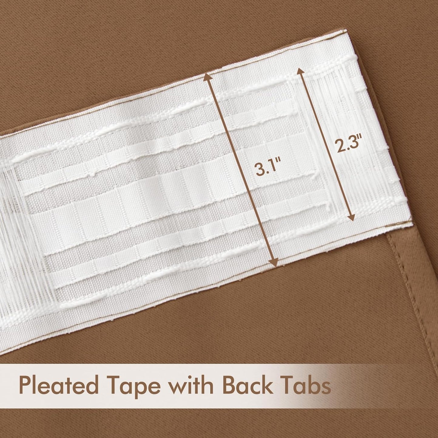 MIULEE Back Tab Blackout Curtains 108 Inch Long 2 Panels Set for Living Room Bedroom, Rod Pocket/Pinch Pleated Extra Long Thermal Insulated Room Darkening Light Blocking Drapes, Cappuccino Brown