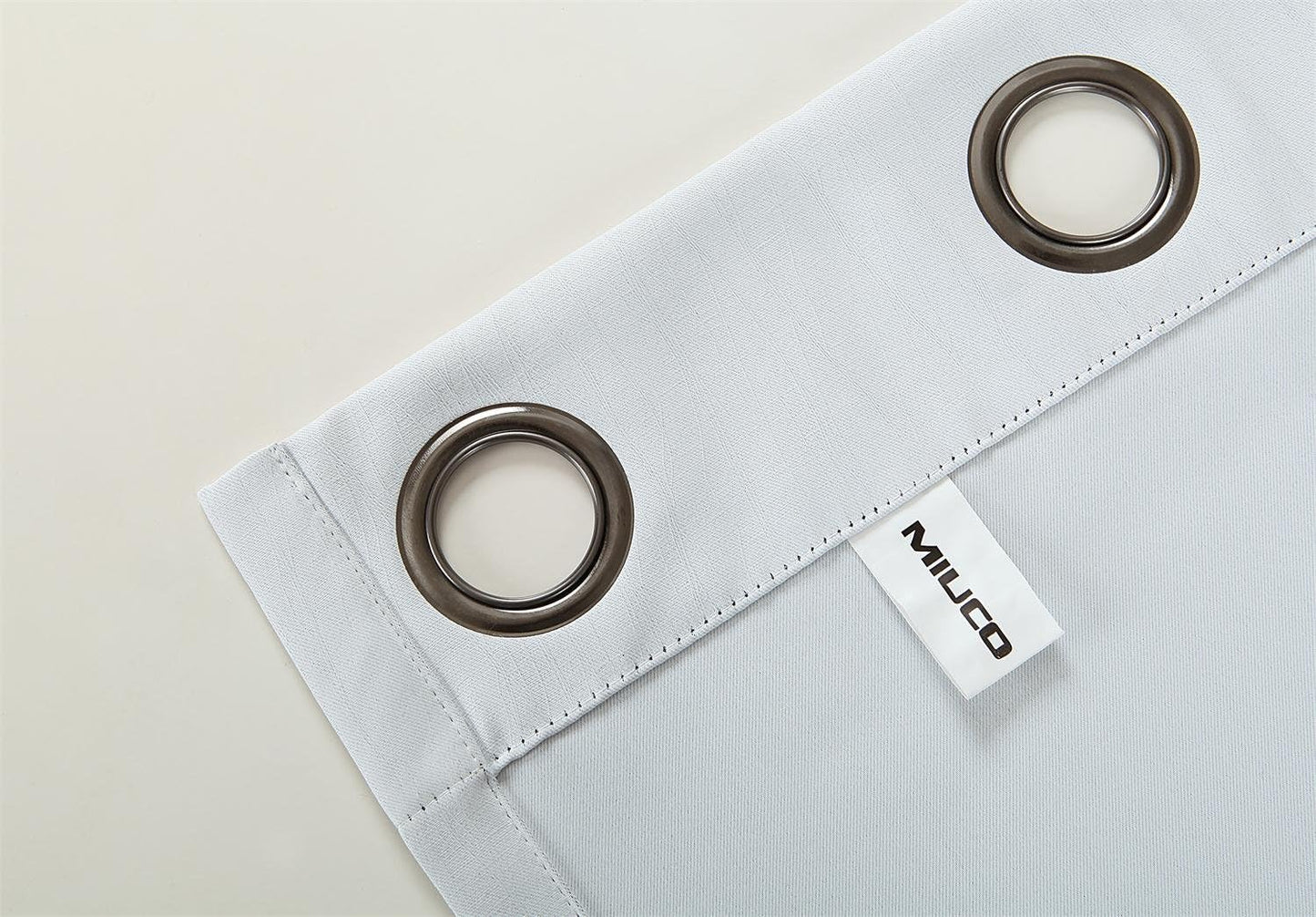 MIUCO Blackout Curtains Room Darkening Curtains Textured Grommet Window Curtains for Living Room 2 Panels 52x84 Inch Long Greyish White