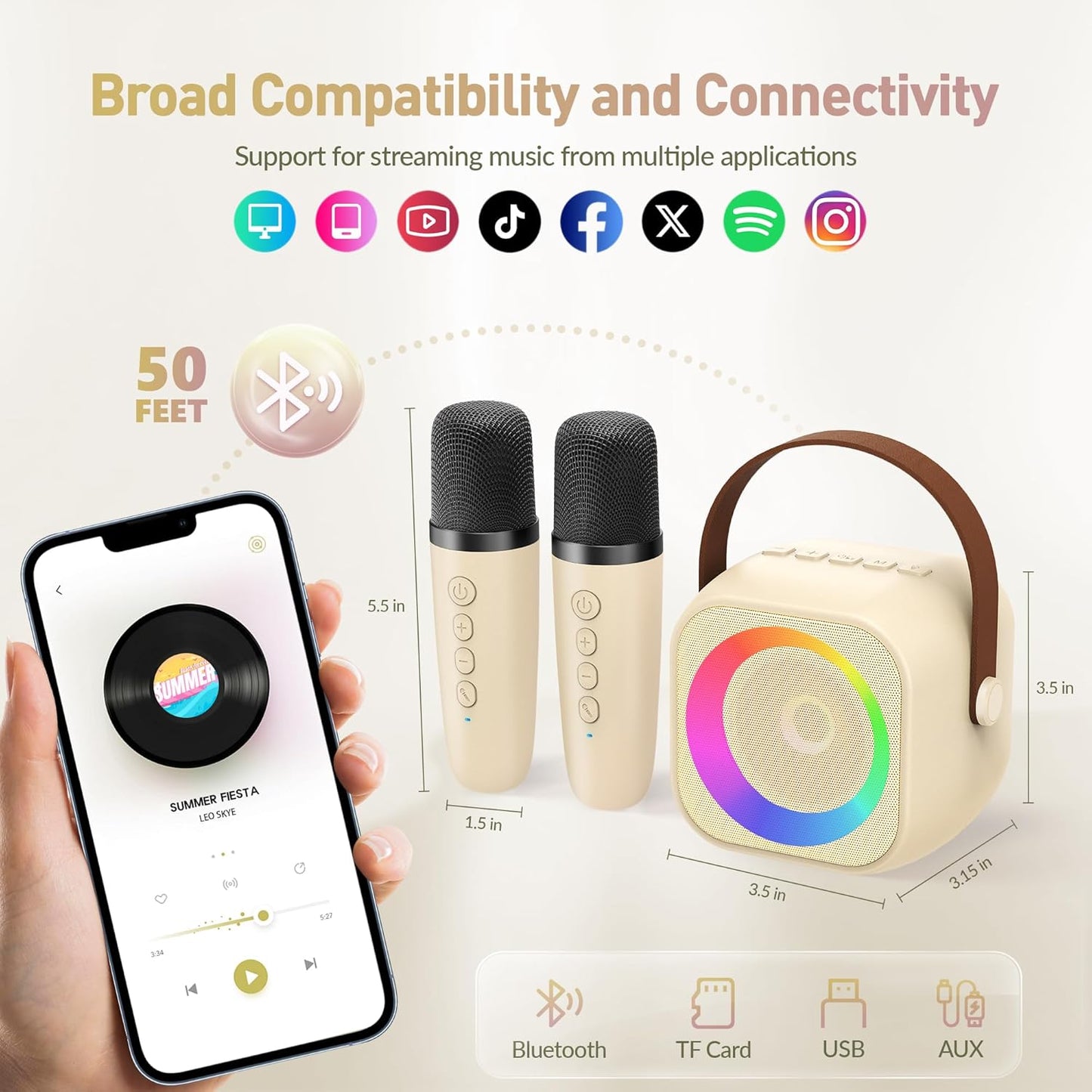 Karaoke Machine for Kids, Karaoke Gifts for Girls Ages 4, 5, 6, 7, 8, 9, 10, 12 +Year Old Birthday Party, 4-12 Years Old Christmas Toys Gift for Girls