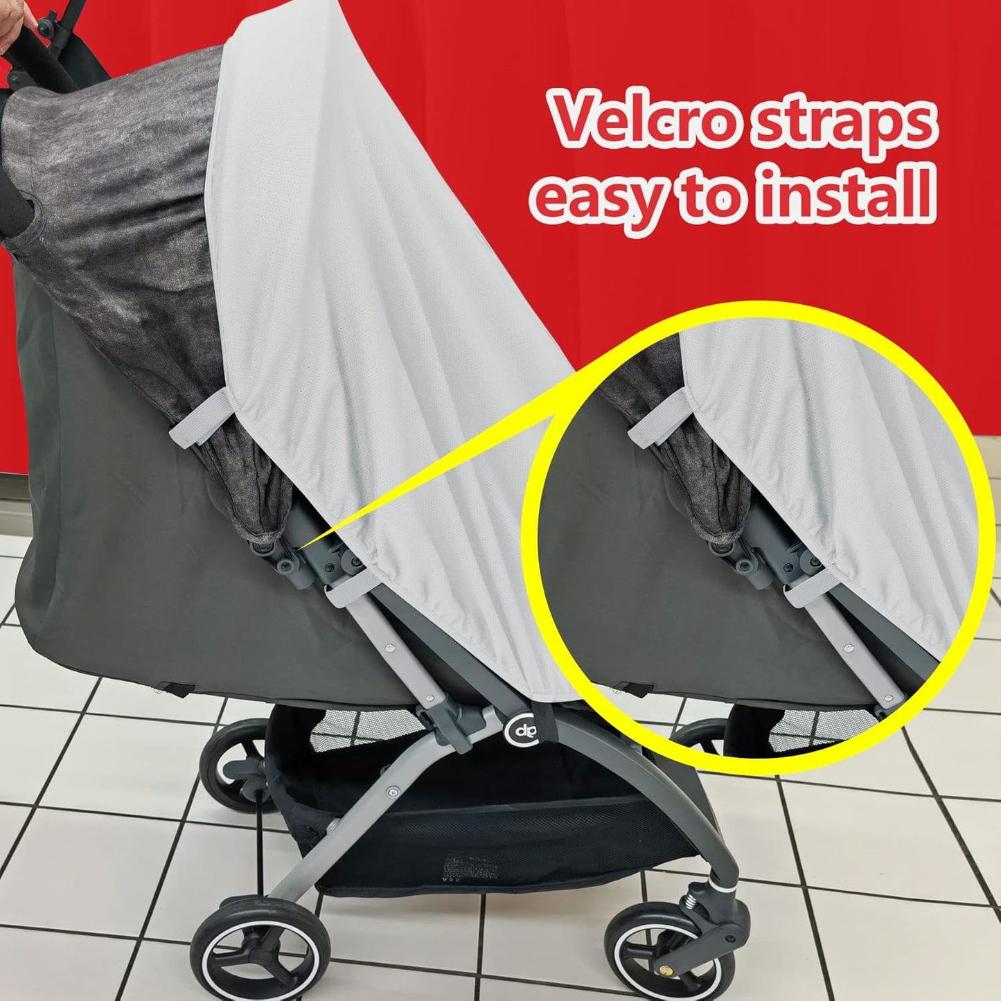 Sun Shade for Strollers, UV Sun and Sleep Shade Universal Fit for Baby Strollers, Blackout Stroller Cover, Breathable and Stops 99% of The Sun's Rays (UPF50+)