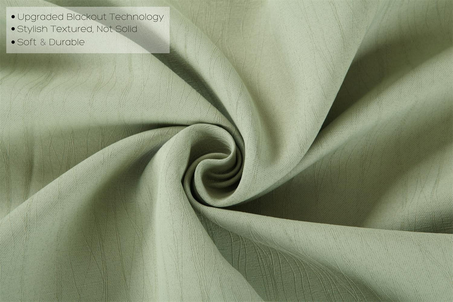 MIUCO Blackout Curtains Room Darkening Curtains Textured Grommet Panels for Living Room 2 Panels 52x84 Inch Long Sage