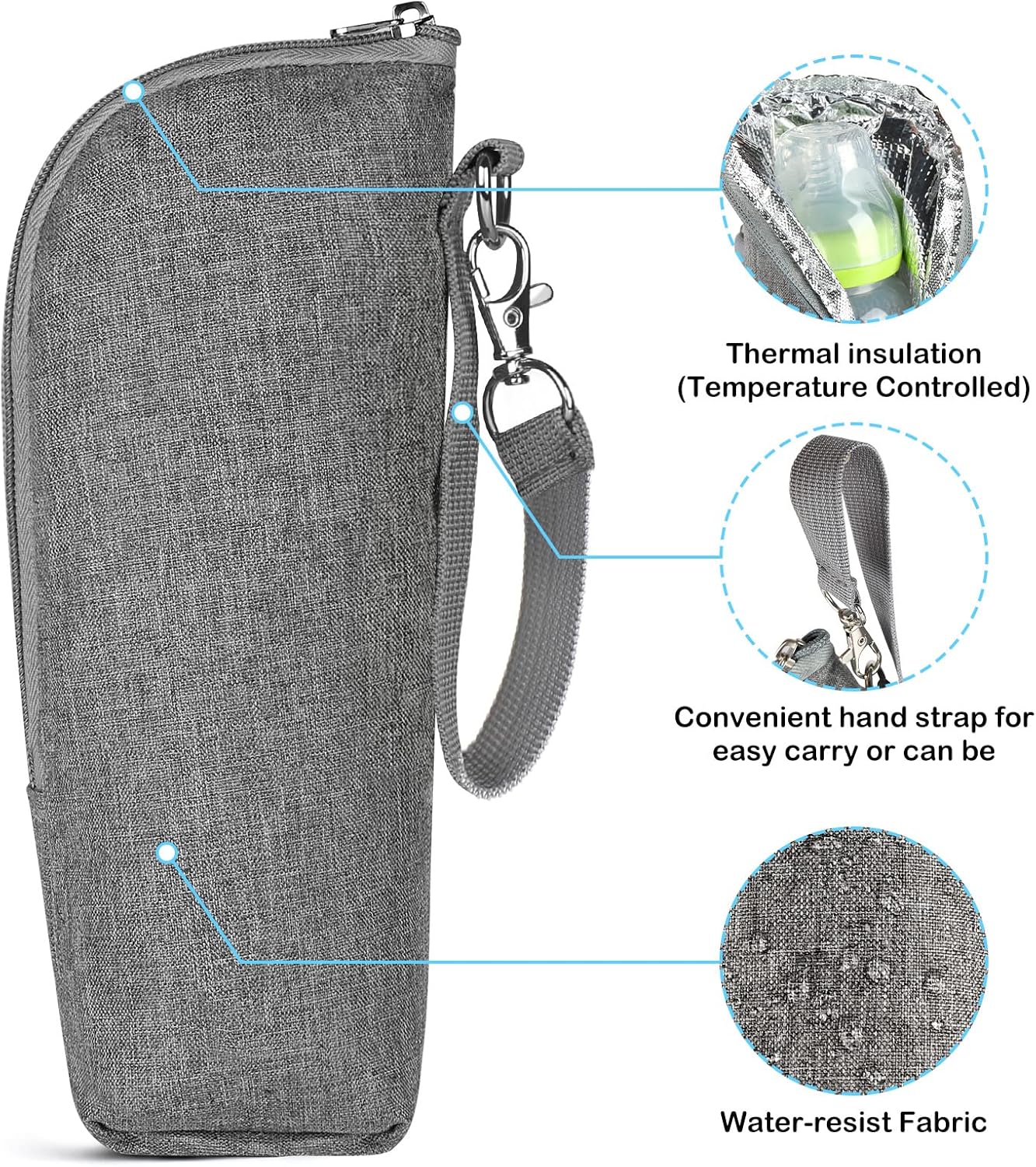 Accmor Baby Bottle Cooler Tote Bags, Insulated Breastmilk Cooler Bag, Nursing Bottle Warmer Bag for Nursing Mom Daycare Travel