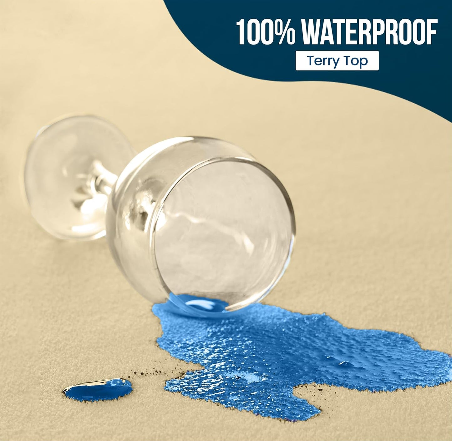 Utopia Bedding Waterproof Mattress Protector King Size, Premium Terry Mattress Cover 200 GSM, Breathable, Fitted Style with Stretchable Pockets (Beige)