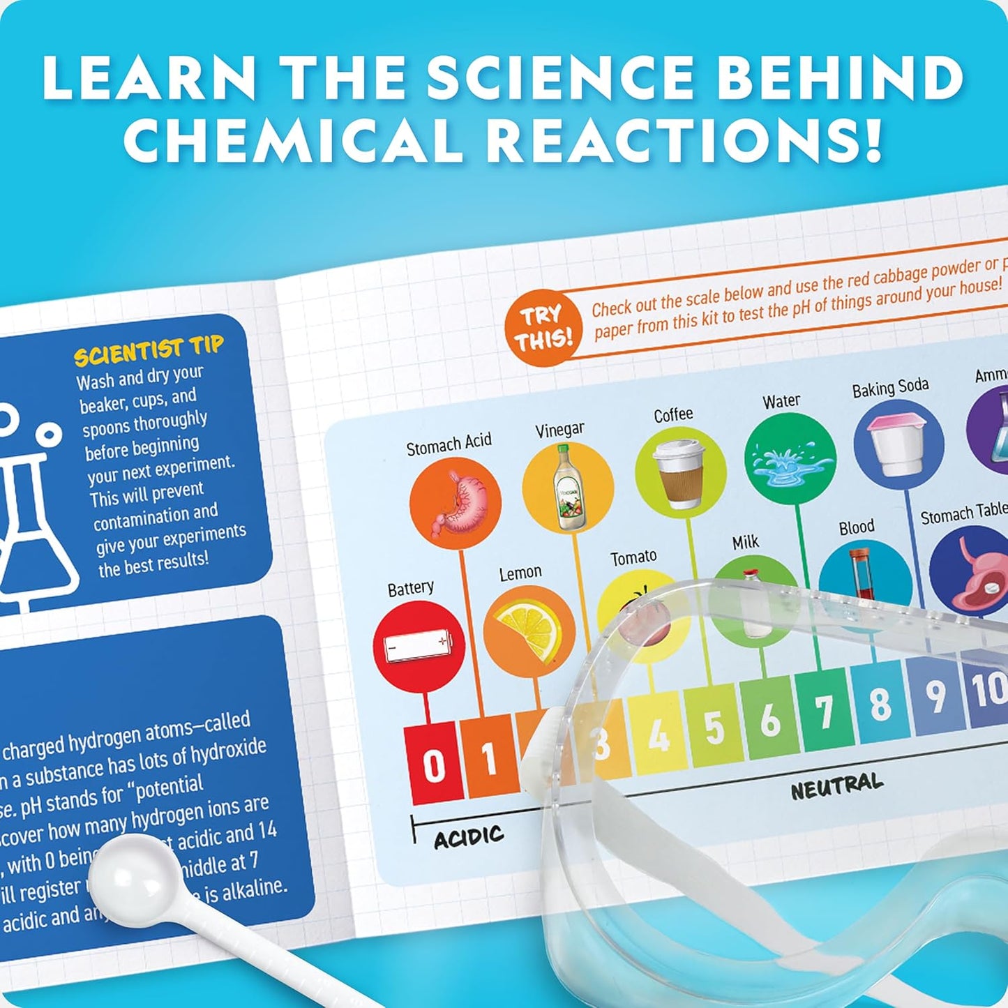 NATIONAL GEOGRAPHIC Amazing Chemistry Set - Chemistry Kit with 100+ Science Experiments Including Crystal Growing and Reactions, Science Kit for Kids, STEM Gift for Boys and Girls (Amazon Exclusive)