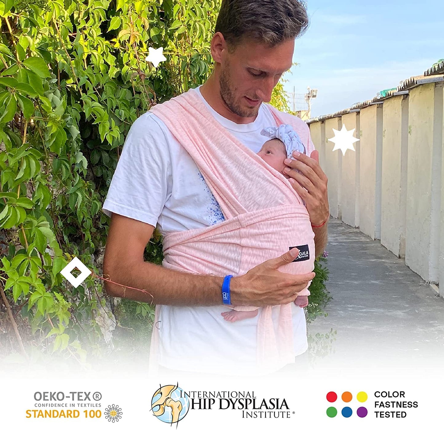 Koala Babycare Baby Carrier Wrap, Easy to Wear As a T-Shirt - Original Baby Carrier Newborn to Toddler - Sling One Size Fits All - Baby Wraps Carrier Up to 22lbs