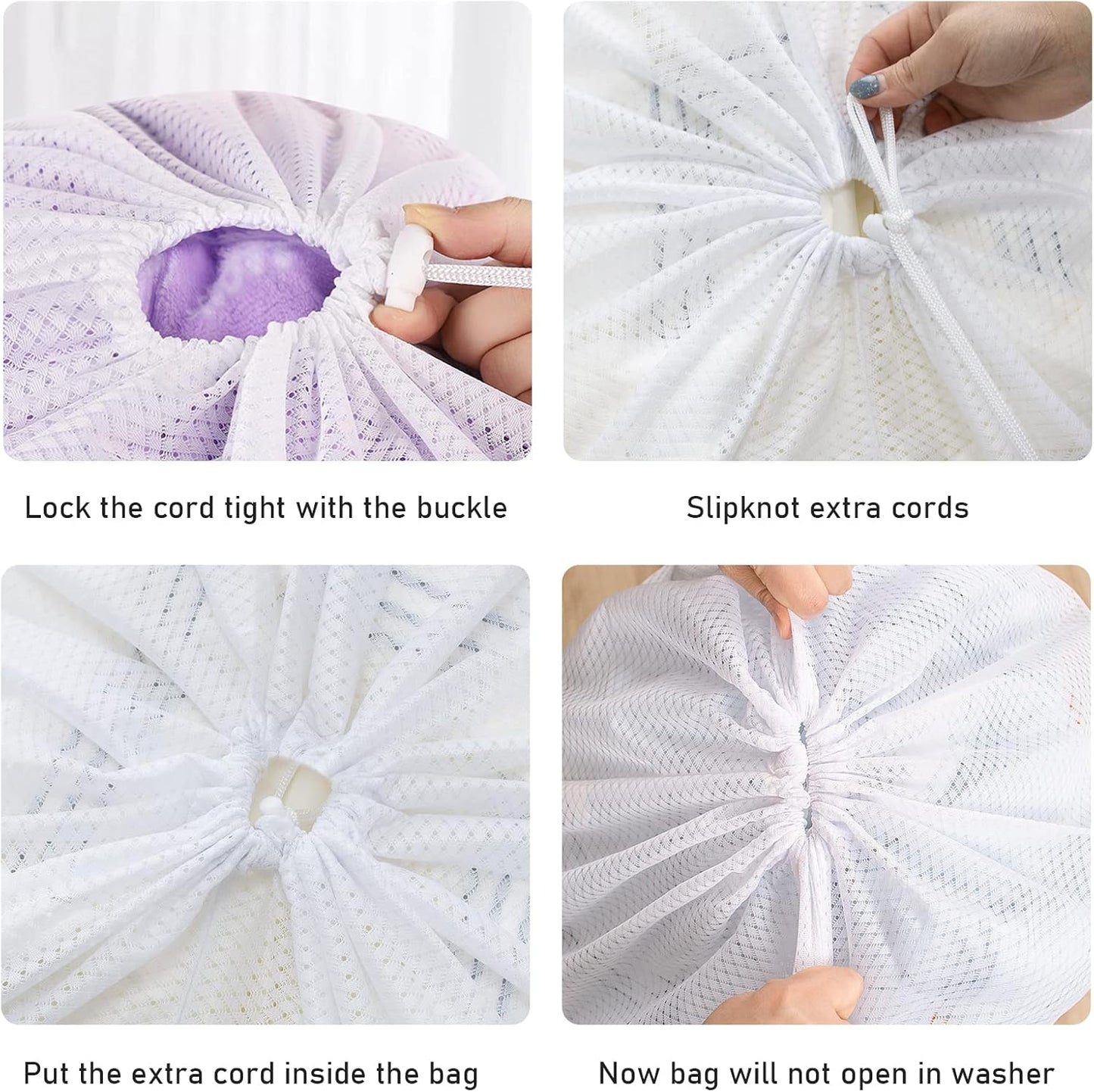 Polecasa Diamond Mesh Laundry Bags, 24 x 36 inches Heavy Duty Mesh Laundry Bag with Drawstring Closure and ID Tag, Large Laundry Hamper Liner, Laundry bag for College, Travel, Sports, Dorms,White