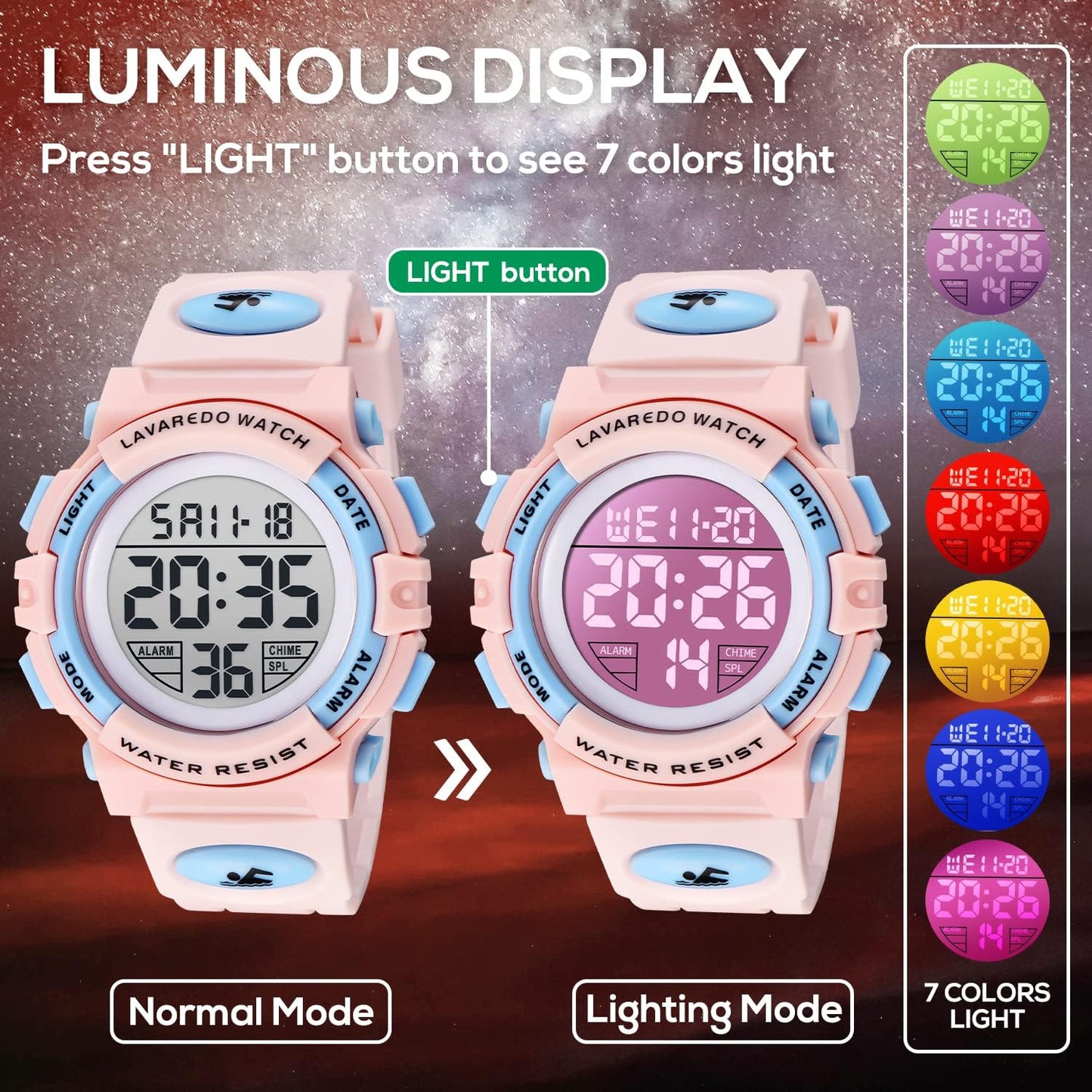 Kids Watch,Boys Watch for 3-15 Year Old Boys,Digital Sport Outdoor Multifunctional Chronograph LED 50 M Waterproof Alarm Calendar Analog Watch for Children with Silicone Band,Kids Gift