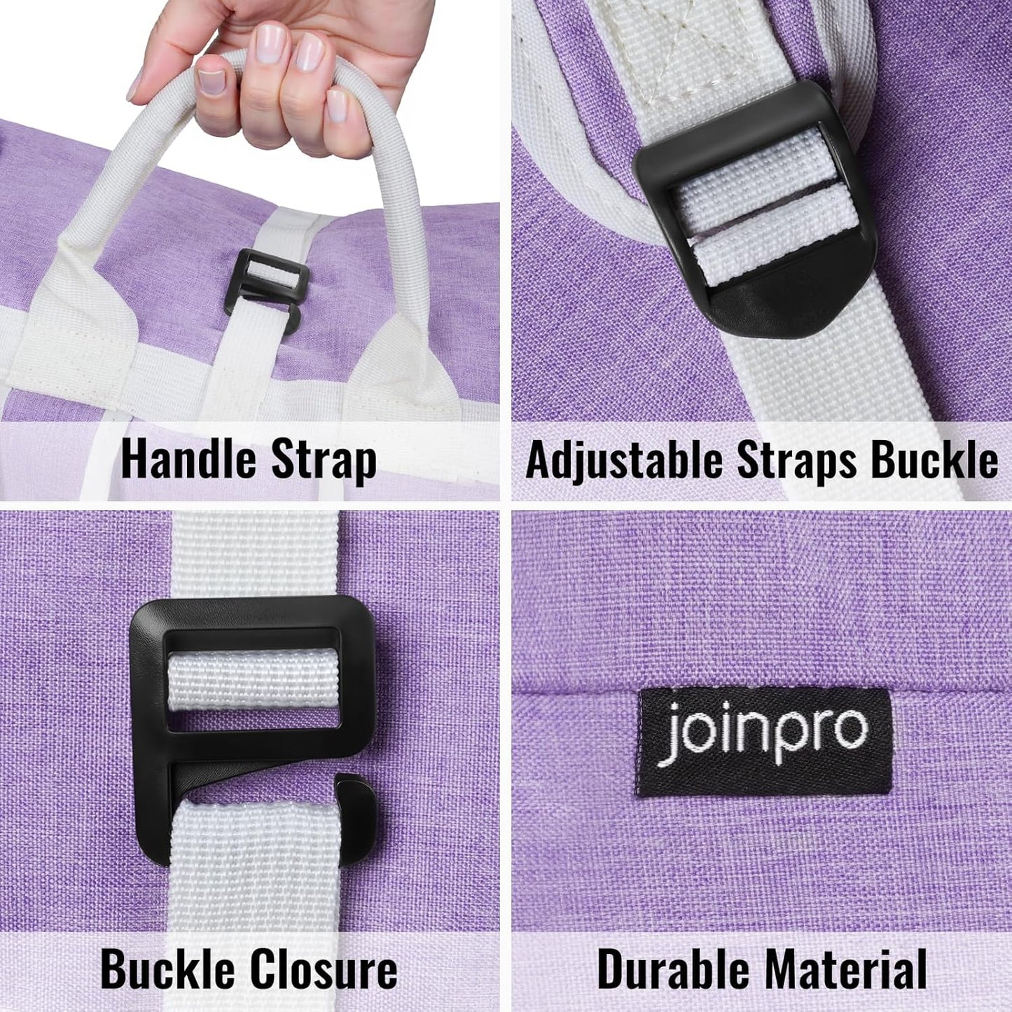 Laundry Bag Backpack, 125L Extra Large Travel with Shoulder Straps, Adjustable & Extendable Design, Laundry Hamper Bag with 3 Pockets for Laundromat, College, Travel, Camping (Purple)