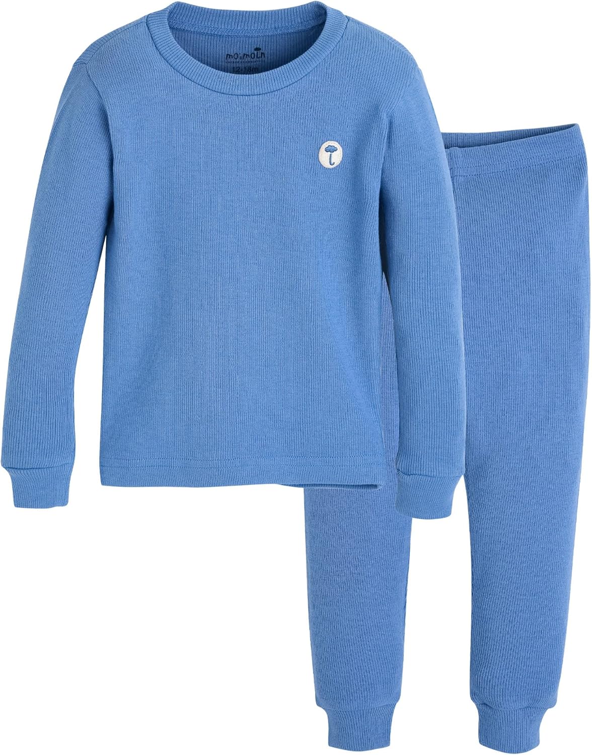 moimoln Pajamas Set 6M-5Y Solid Ribbed Unisex Baby & Toddler, Soft Viscose, Snug-Fit, Everyday Sleepwear