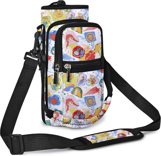 AUPET Water Bottle Sling Bag Sleeve Holder Carrier 25/32/40/64 oz,Insulated Crossbody Water Bottle Case Cover with Strap and Pockets for Men/Women Walking Hiking