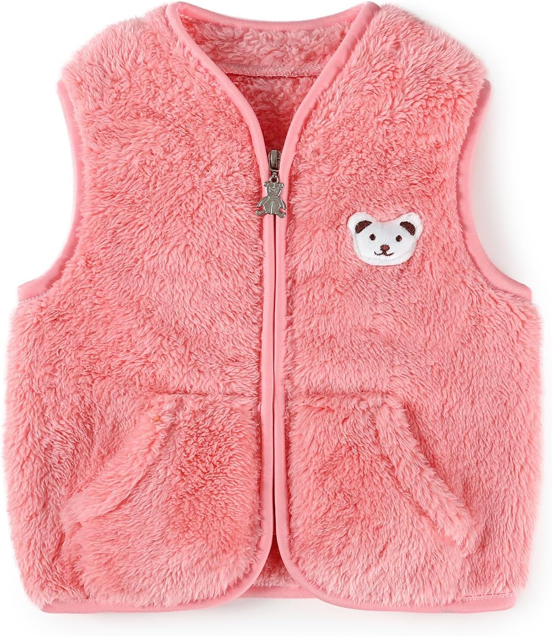 Baby Boys Girls Fleece Vest Zip Up Cute Bear Jackets Fuzzy Fall Winter Warm Clothes Newborn Outwear for Toddler Infant