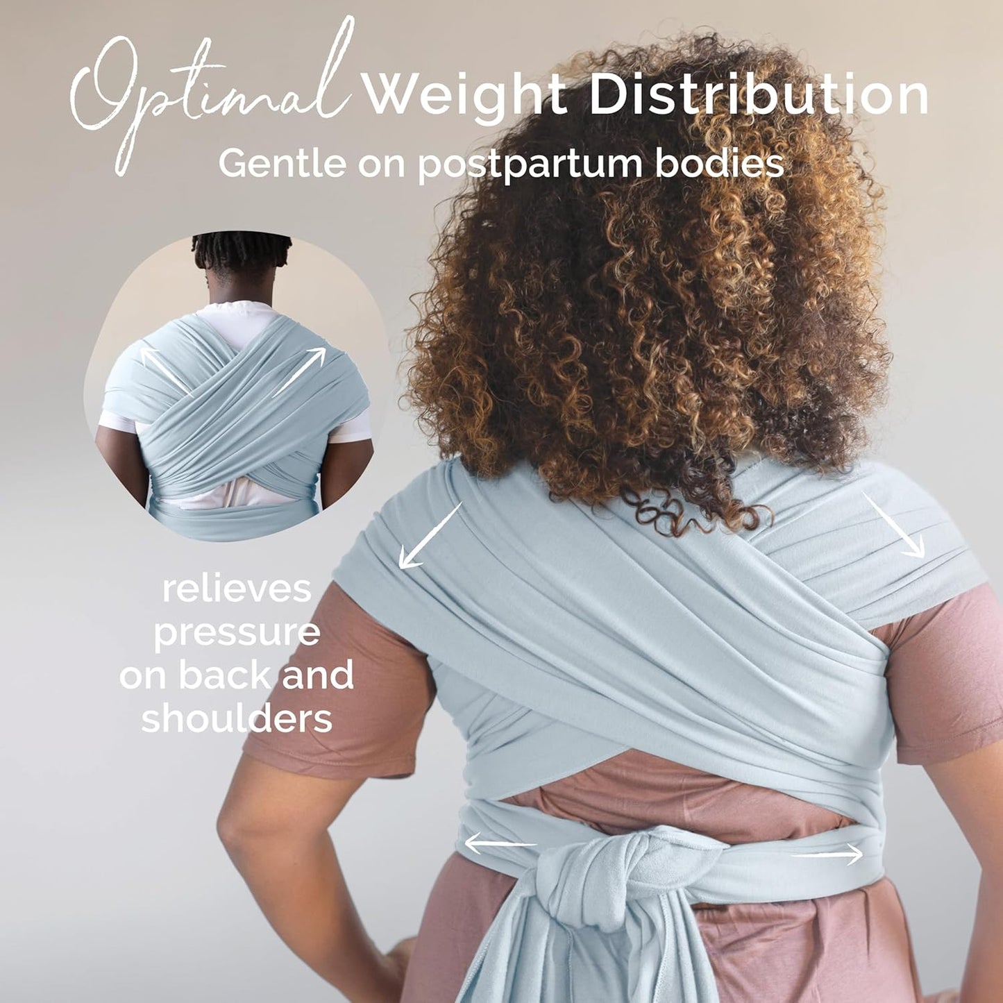 Boba Baby Wrap Carrier - Original Baby Carrier Wrap Sling for Newborns - Baby Wearing Essentials - Newborn Wrap Swaddle Holder, Newborn to Toddler Infant Sling (Serenity Light Blue)