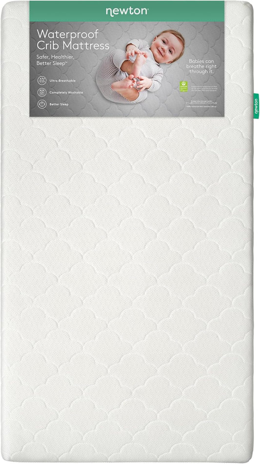 Newton Baby Crib Mattress and Toddler Bed - Waterproof - Ultra-Breathable Proven to Reduce Suffocation Risk, 100% Washable, Better Than Organic, 2-Stage Removable Cover, Deluxe 5.5" Thick - White