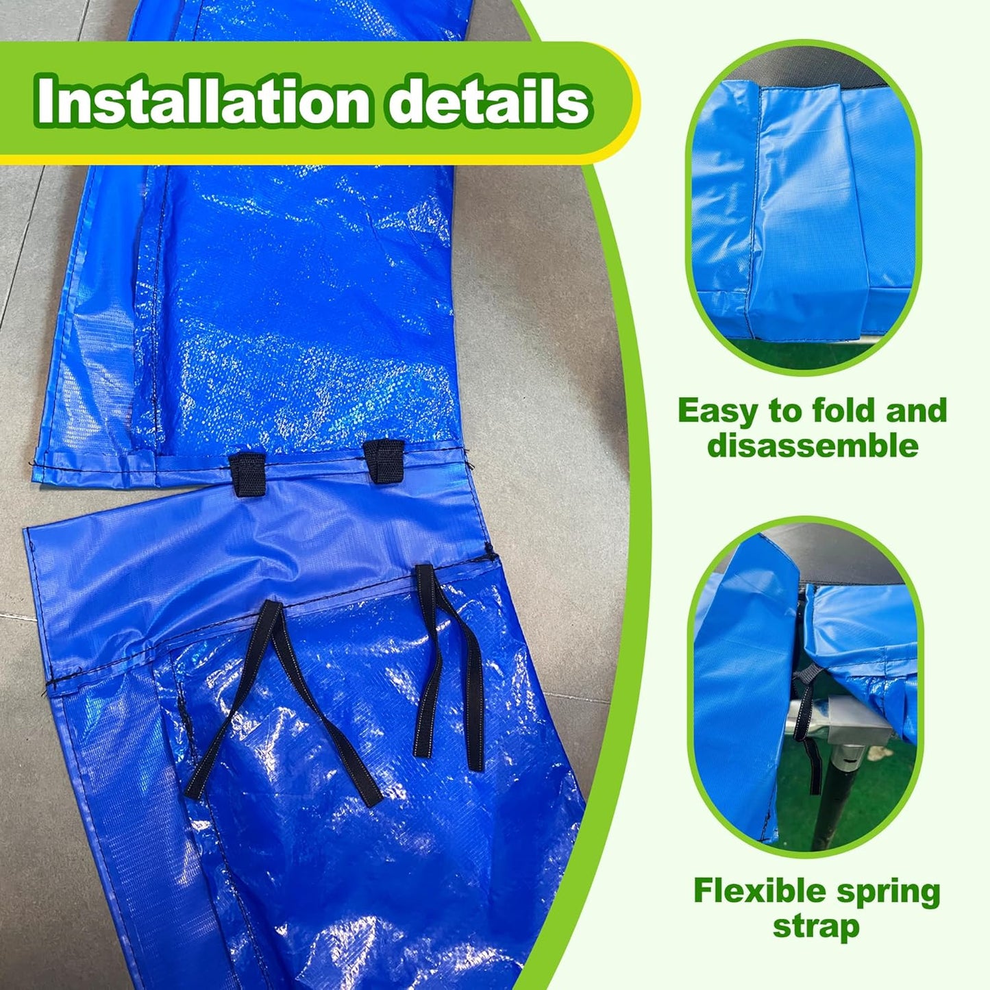 Trampoline Pad, 10FT 12FT 14FT Trampoline Replacement Safety Pad, Universal Trampoline Pads, Spring Cover, Waterproof, Tear Resistant, Round Arch Trampoline Parts for Kids